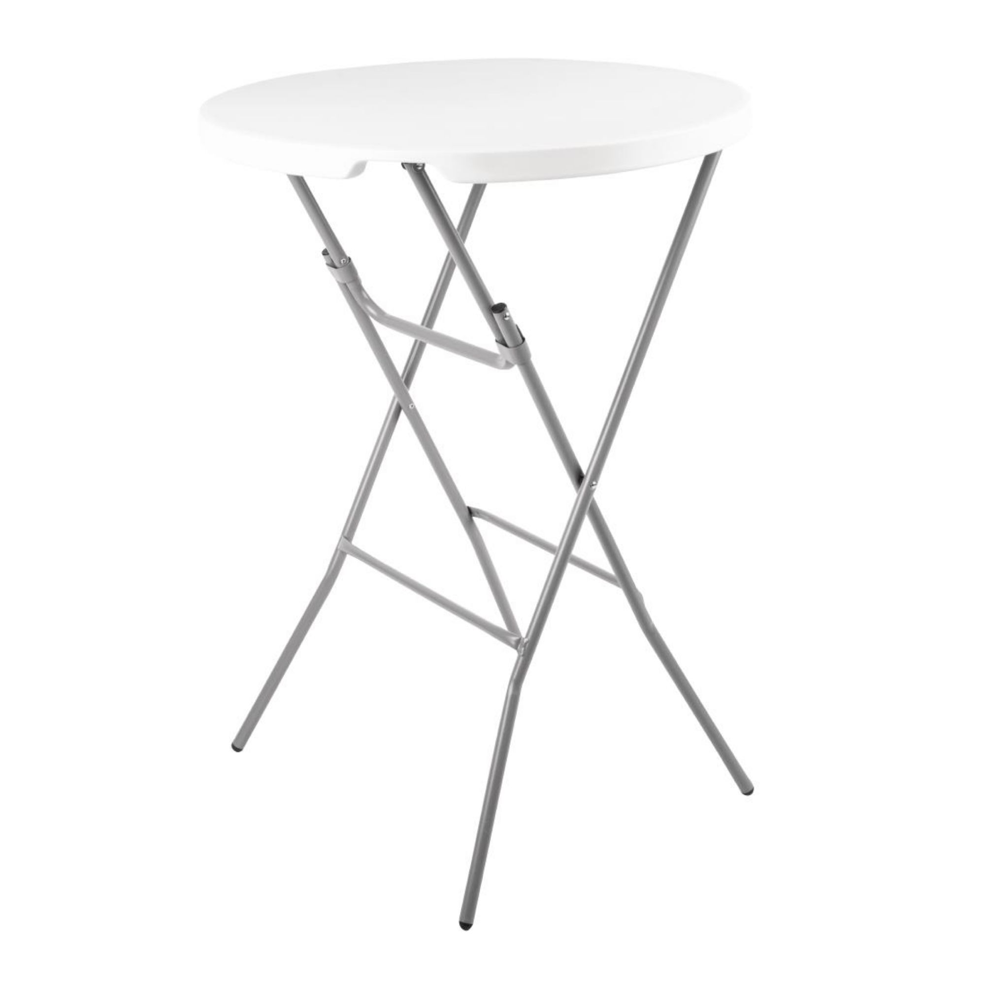 Picture of Bolero Round Poseur Folding Table White 800mm (Single) - DL046