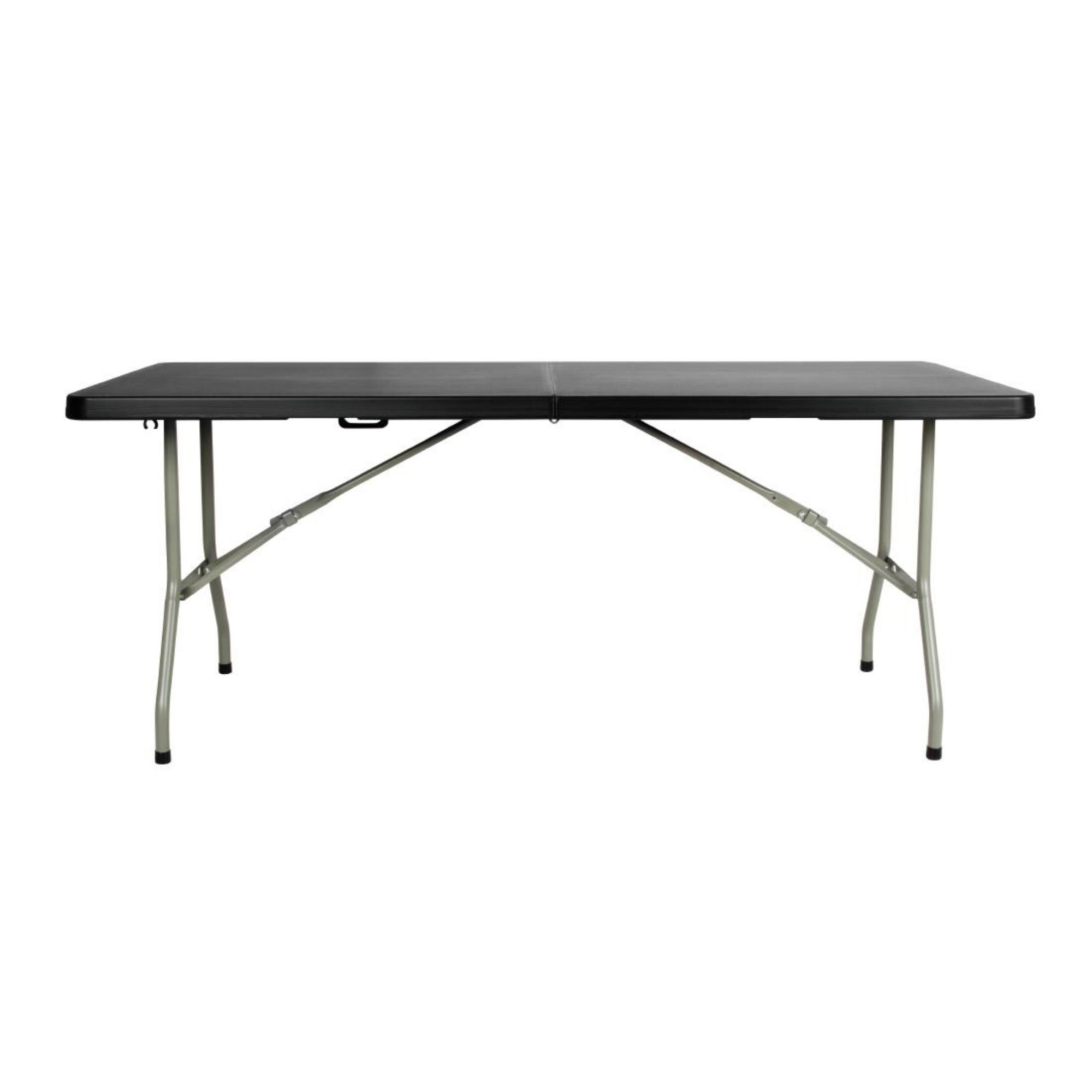 Picture of Bolero Rectangular Centre Folding Utility Table Black 6ft (Single) - CB518