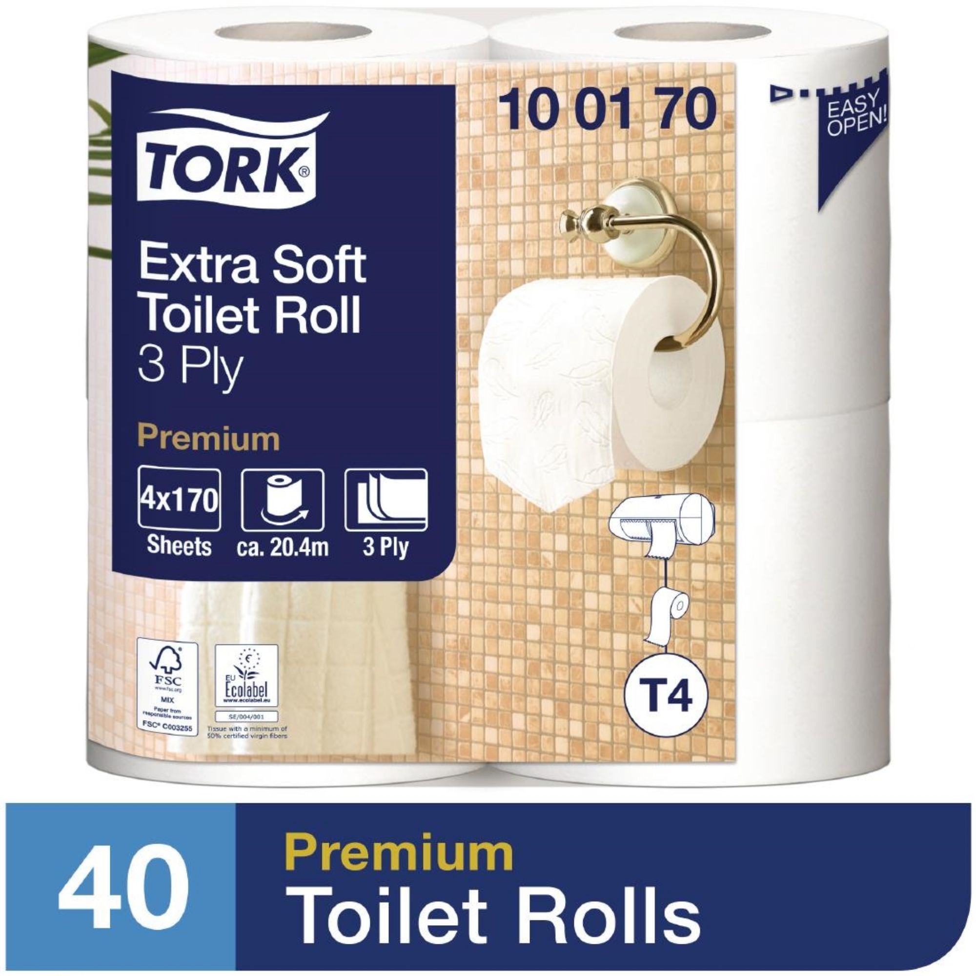 Picture of Tork Extra Soft Premium Toilet Paper 3-Ply 20.4m (40 pack) - DB467