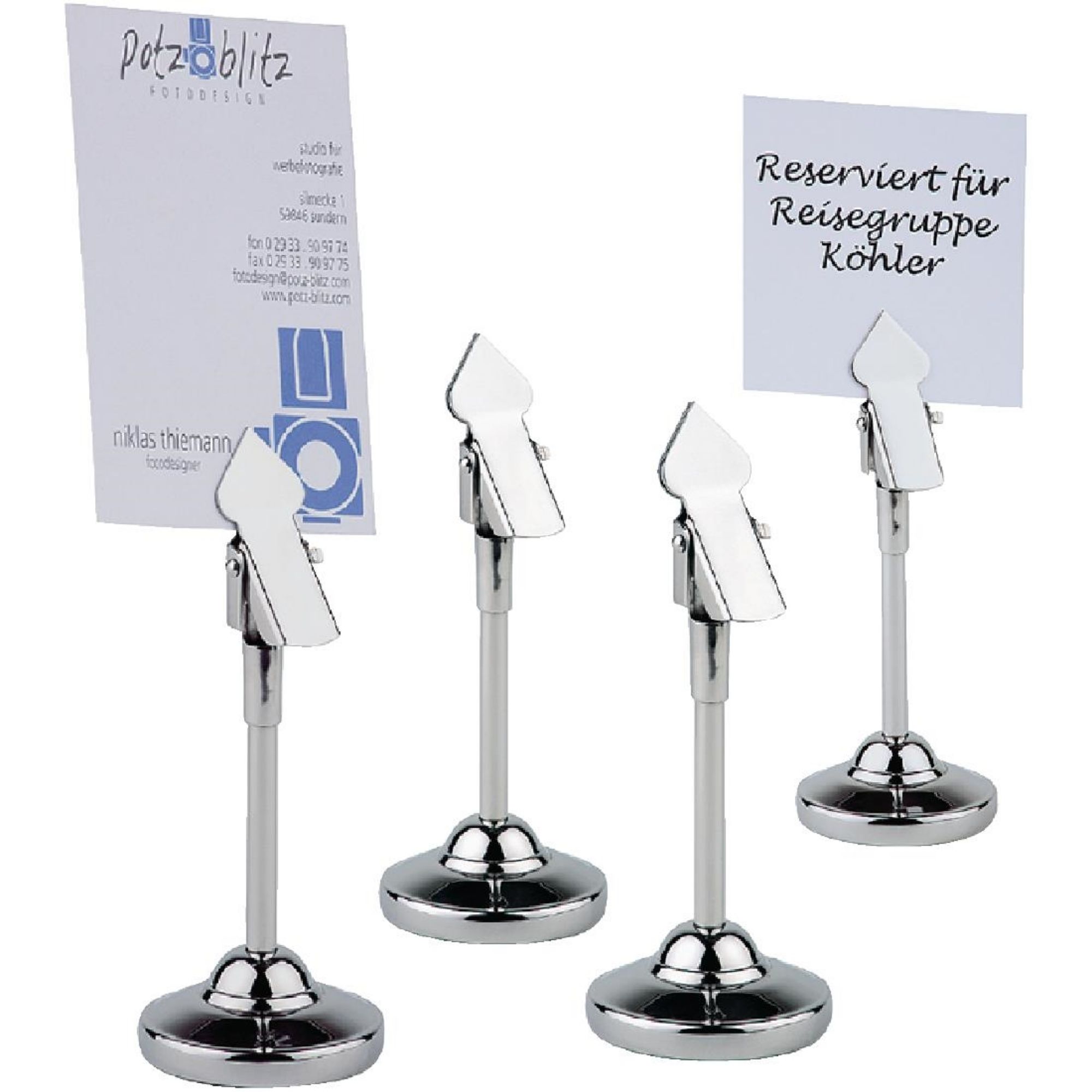 Picture of Stainless Steel Table Number Grips 105mm (Pack of 4) - CF308