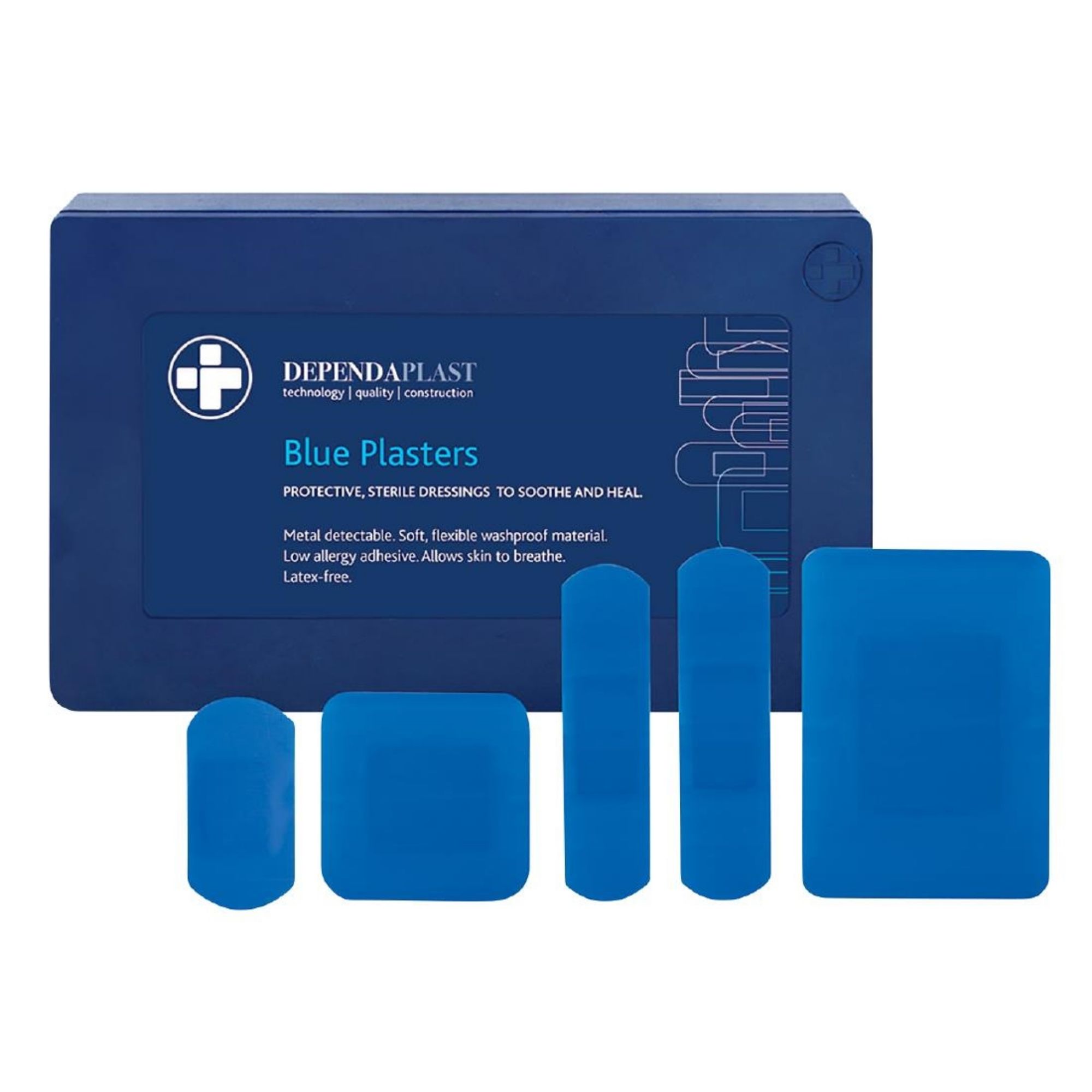 Picture of Beaumont Dependaplast Blue Plasters Assorted Sizes (Pack of 100) - CZ570