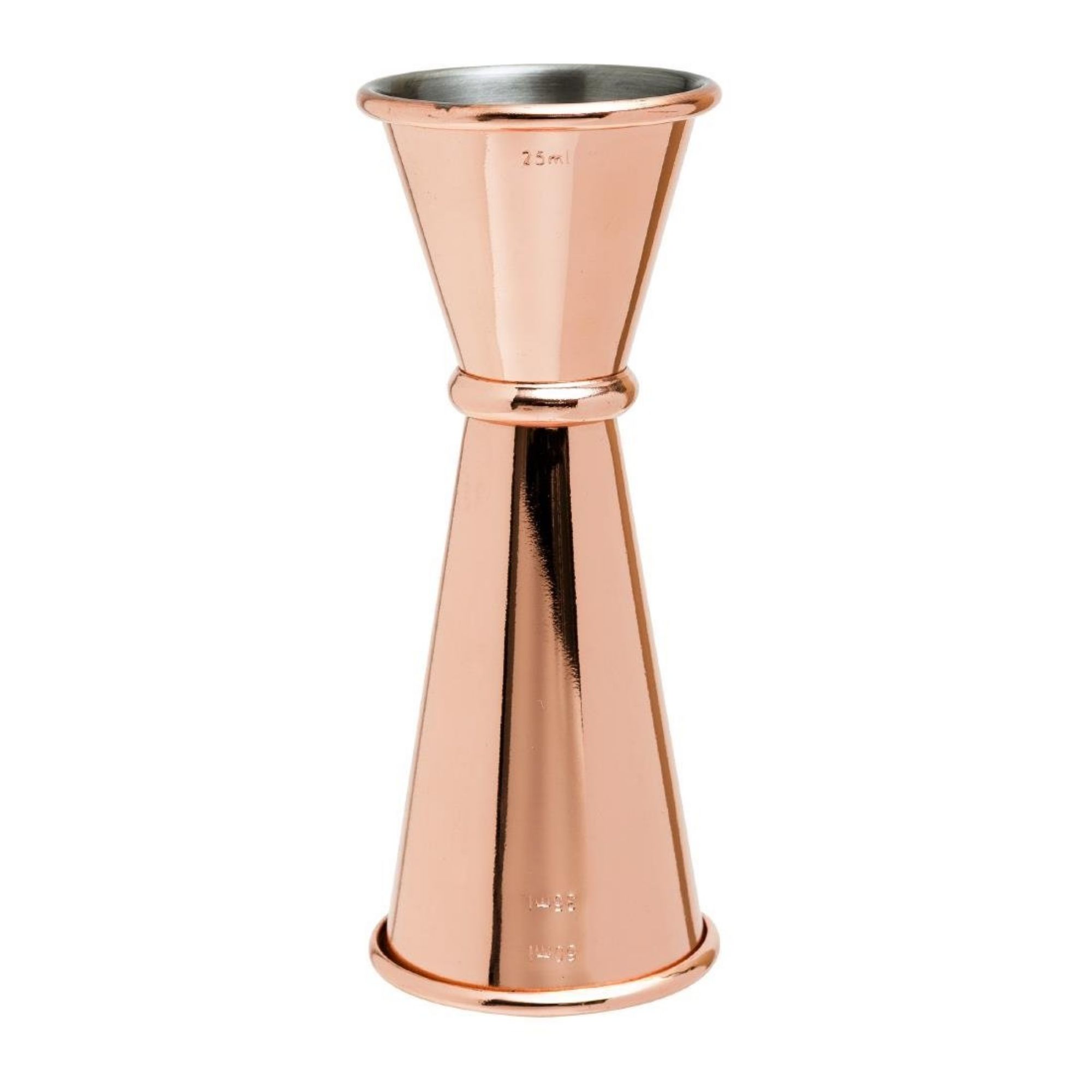 Picture of Beaumont Copper Plated Banded Jigger Measure 25ml/35ml/50ml - CZ352