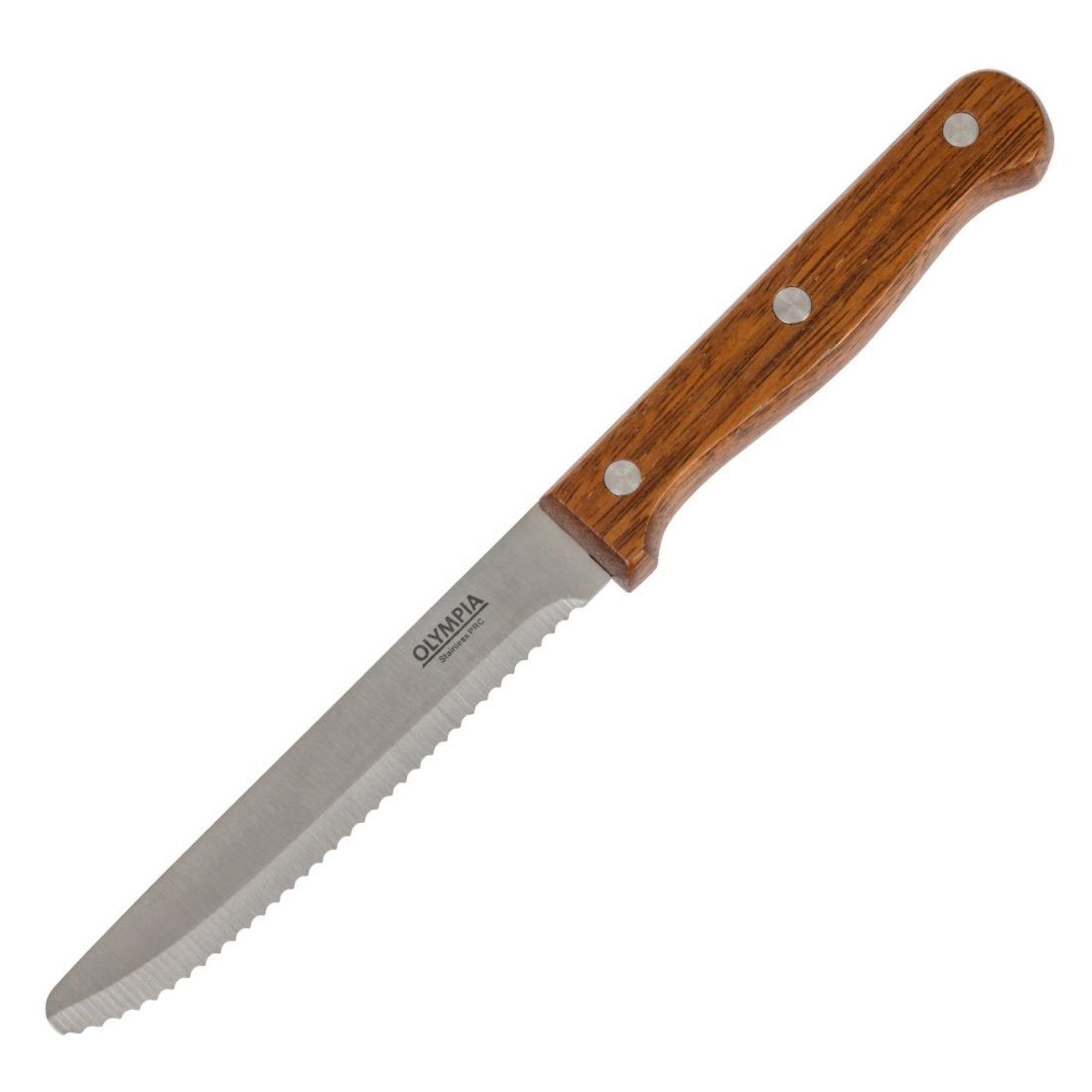 Picture of Olympia Rounded Steak Knives Wood (12 pack) - CS717