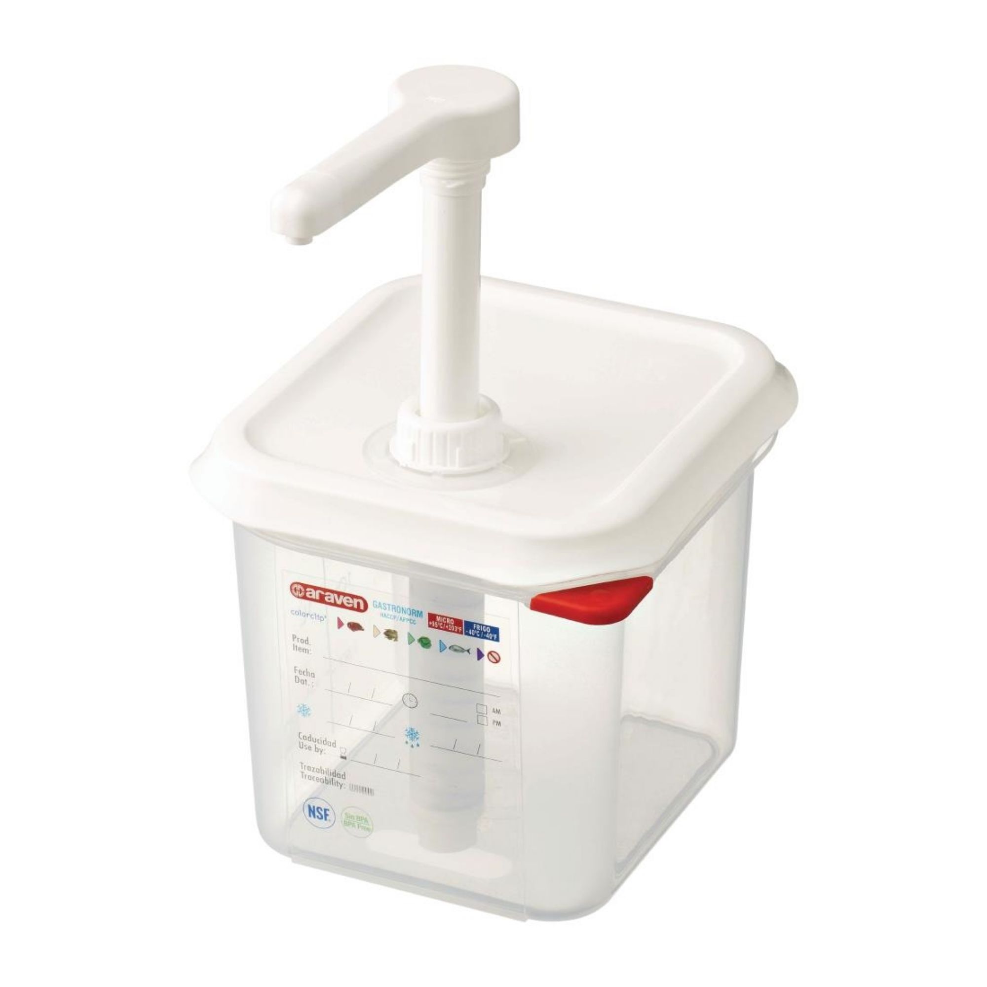 Picture of Araven Sauce Dispenser with Pump GN 1/6 Transparent 2.6Ltr - CR820