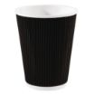Picture of Fiesta Recyclable Coffee Cups Ripple Wall Black 340ml / 12oz (Pack of 25) - CM541