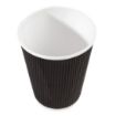 Picture of Fiesta Recyclable Coffee Cups Ripple Wall Black 340ml / 12oz (Pack of 25) - CM541
