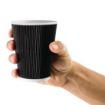 Picture of Fiesta Recyclable Coffee Cups Ripple Wall Black 340ml / 12oz (Pack of 25) - CM541