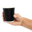 Picture of Fiesta Recyclable Coffee Cups Ripple Wall Black 225ml / 8oz (Pack of 500) - CM543