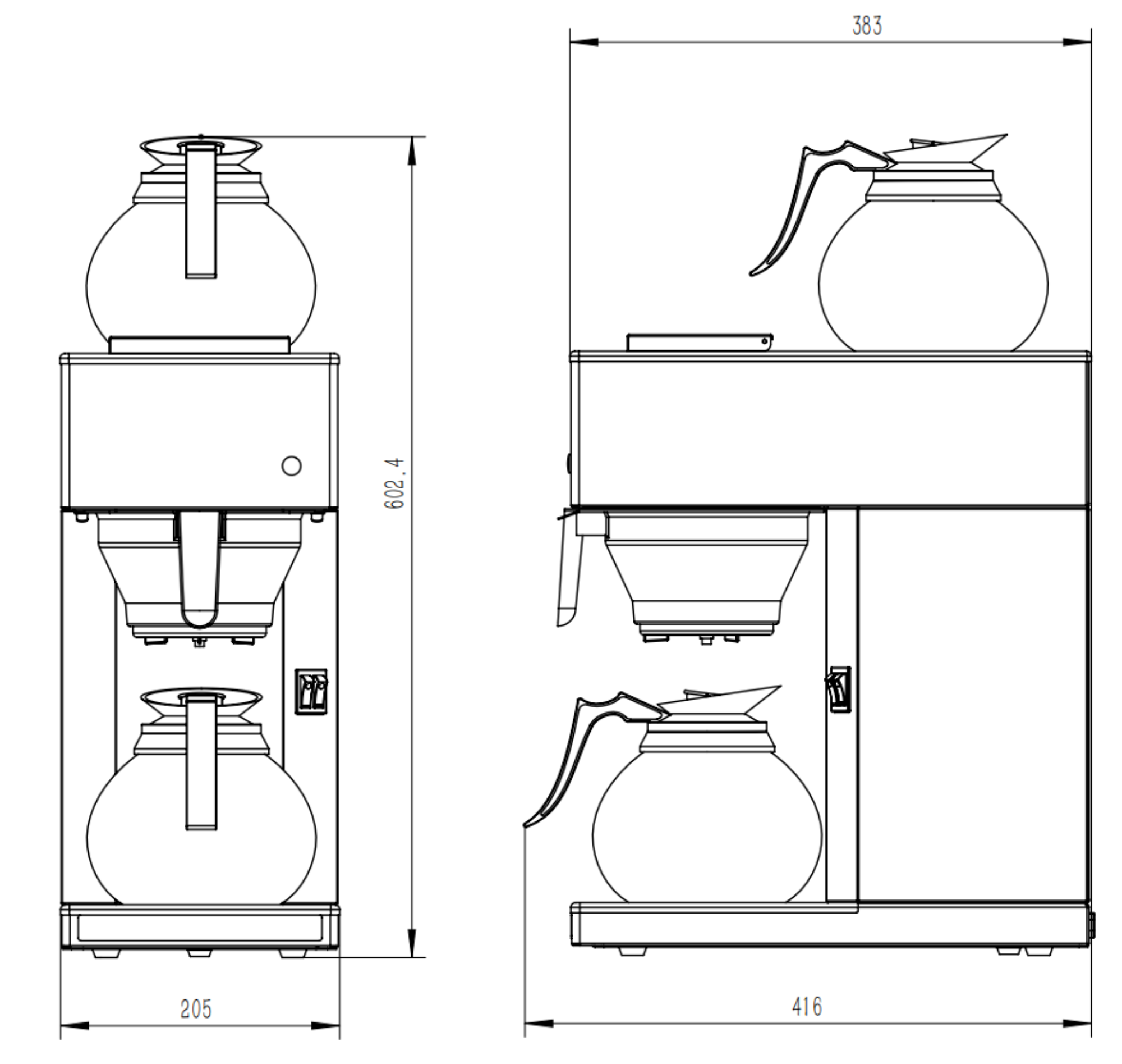 Picture of CombiSteel Coffee Machine Included 2 Glass Coffee Jugs 1.8L - 7535.0010