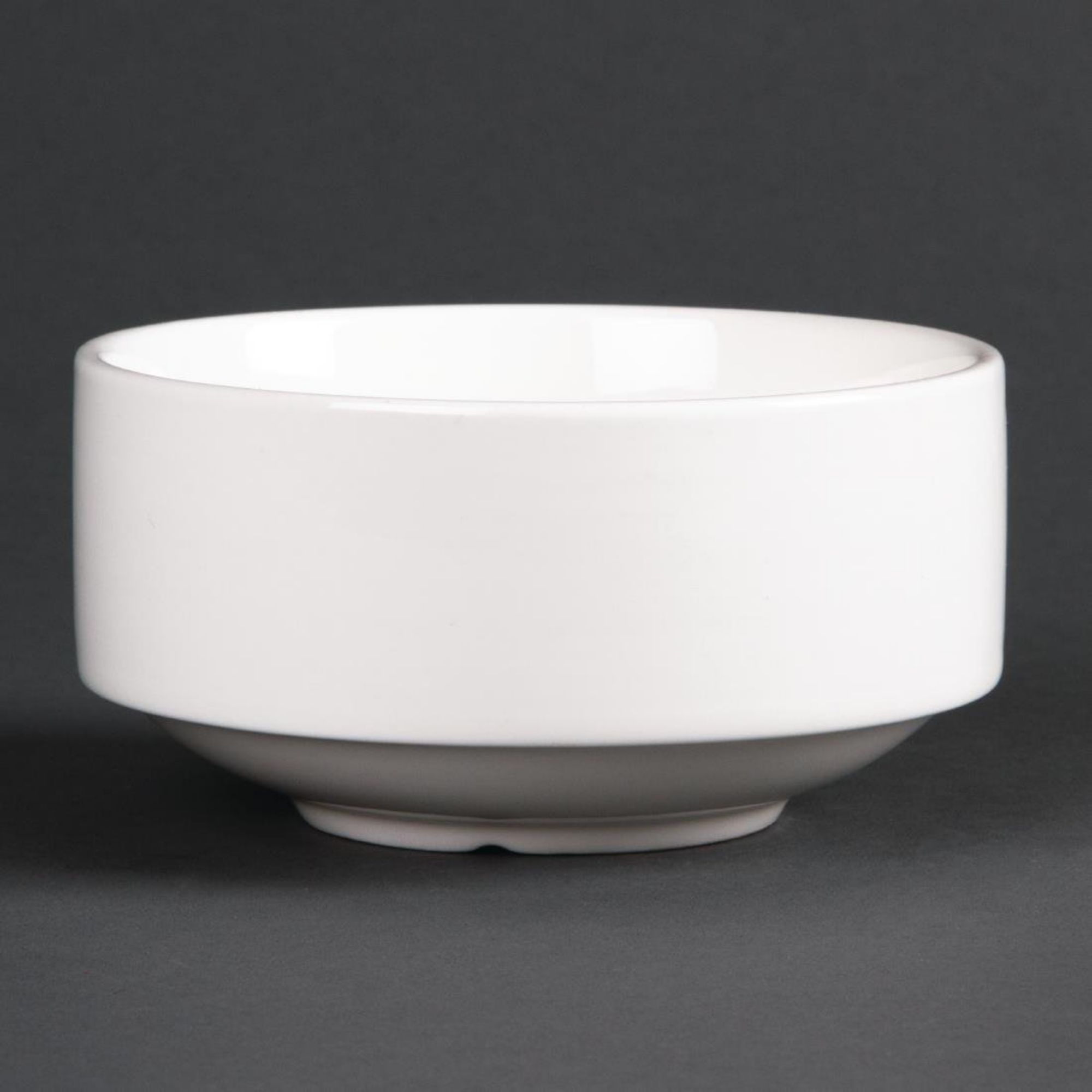 Picture of Olympia Lumina Stacking Soup Bowls White 398ml 14oz (6 pack) - CF379