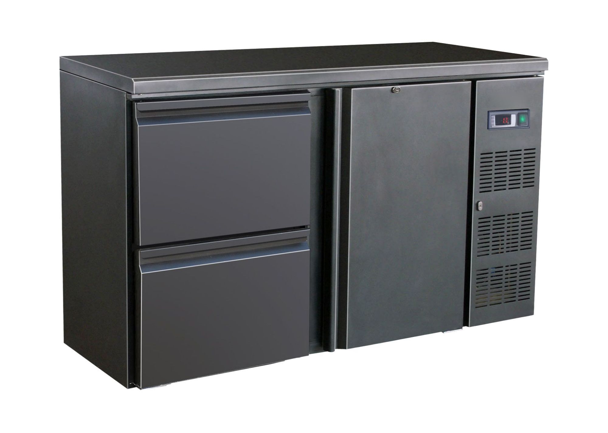 Picture of CombiSteel Standard Line Barcooler Single Door wit Two Drawers Black - 7450.0316