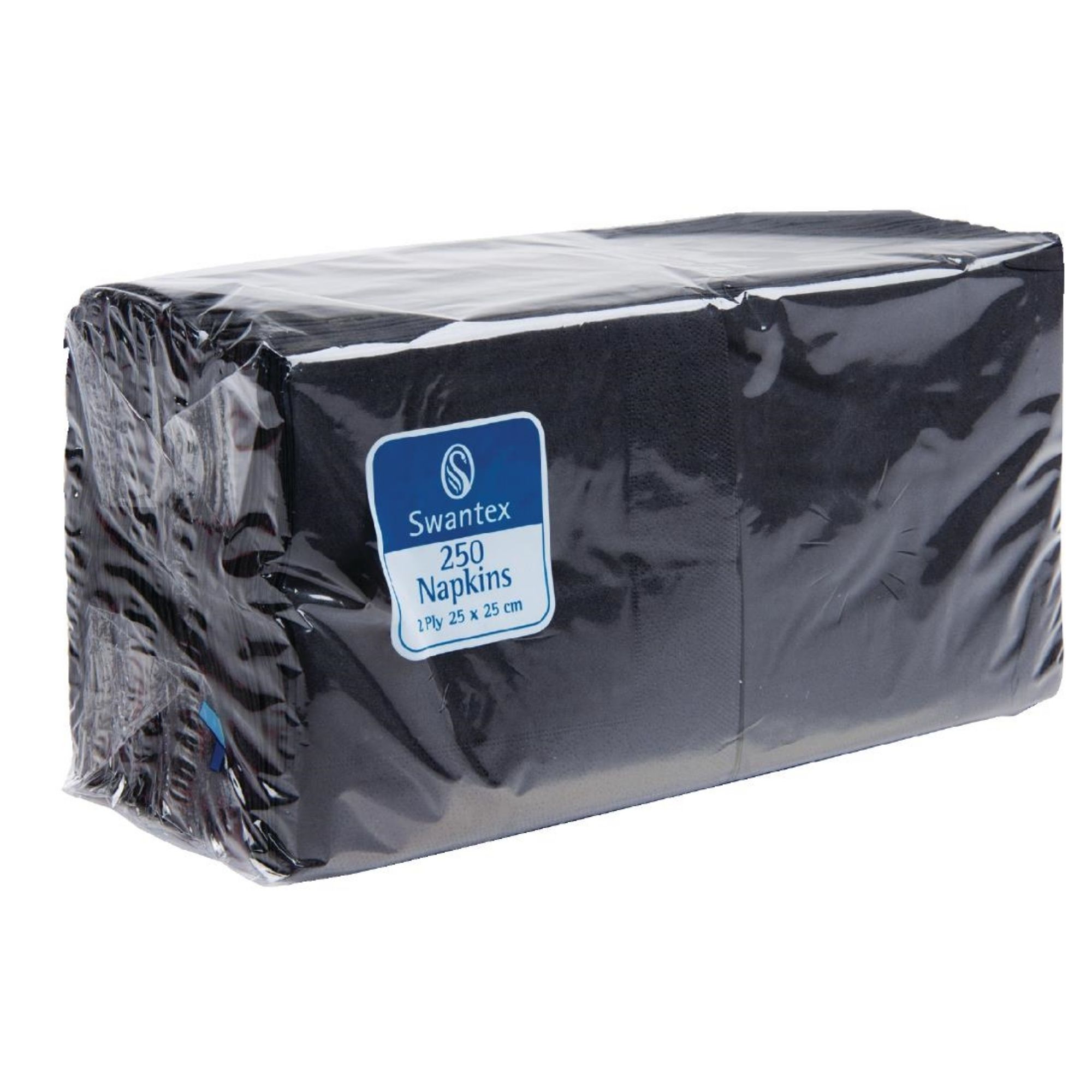 Picture of Swantex Cocktail Napkin Black 25x25cm 2ply 1/4 Fold (Pack of 2000) - CB666