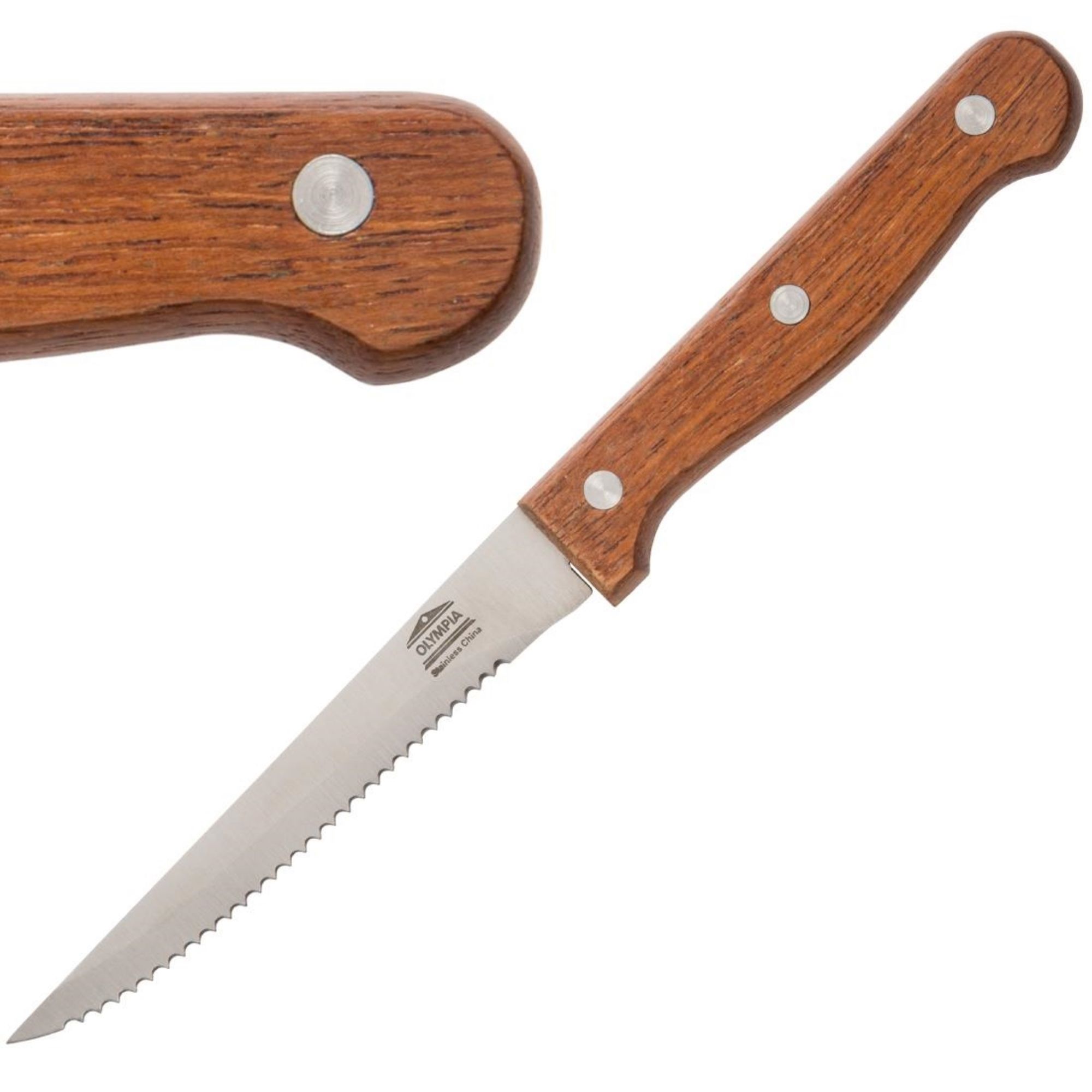 Picture of Olympia Steak Knives Wooden Handle (12 pack) - C136