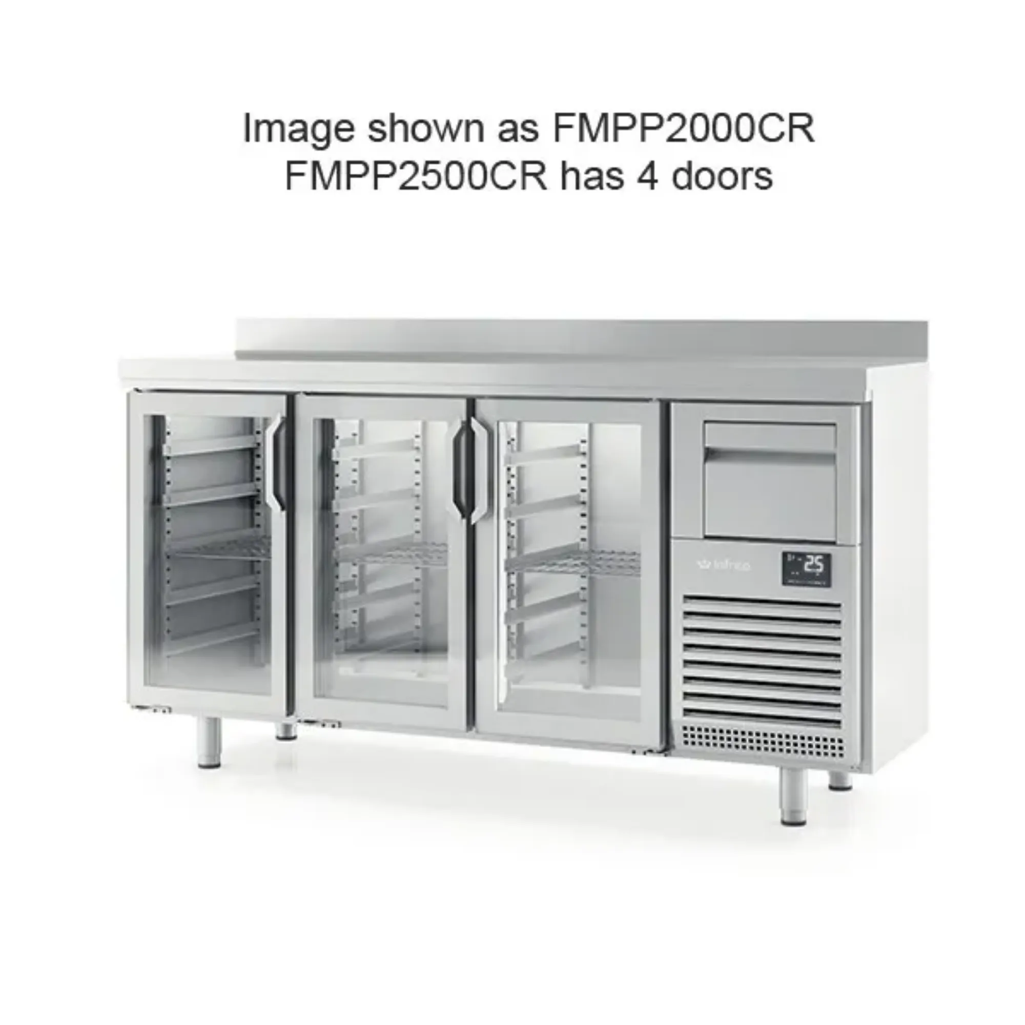 Picture of Infrico 4 Glass Dr Tall Back Bar Counter With Upstand 695L - FMPP2500CR