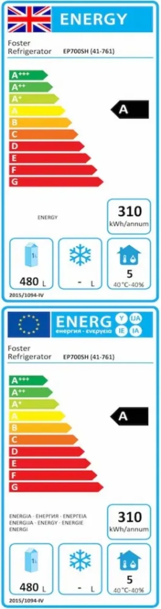 Picture of Foster EP700SH/41-761 Low Height Refrigerated Cabinet - Standard - EP700SH41761