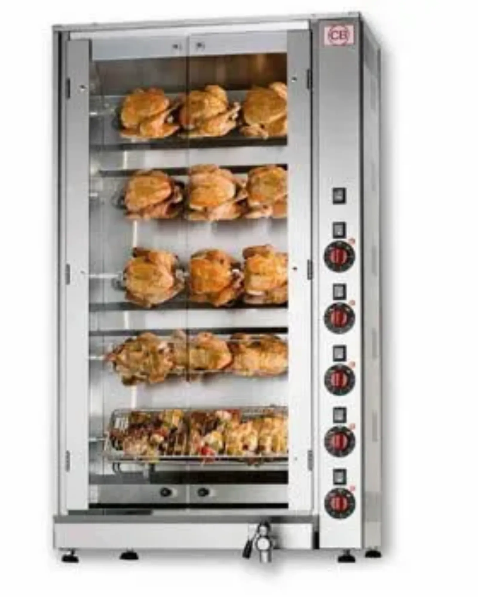 Picture of CB E15P-S5 - 5 Spit - 15 Bird Electric Chicken Rotisserie - CBE15PS5