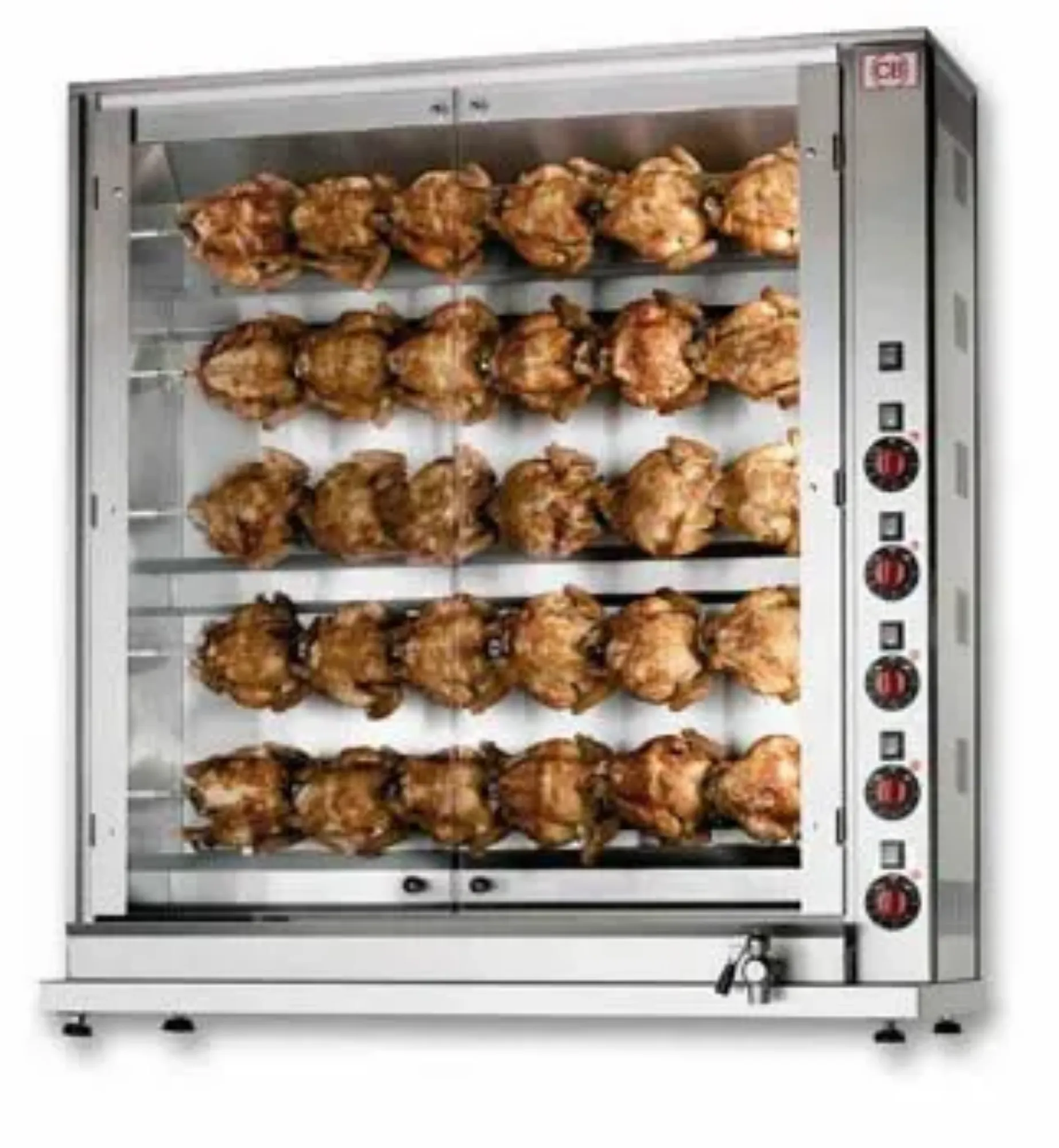 Picture of CB E30P-S5 - 5 Spit - 30 Bird Electric Chicken Rotisserie - CBE30PS5