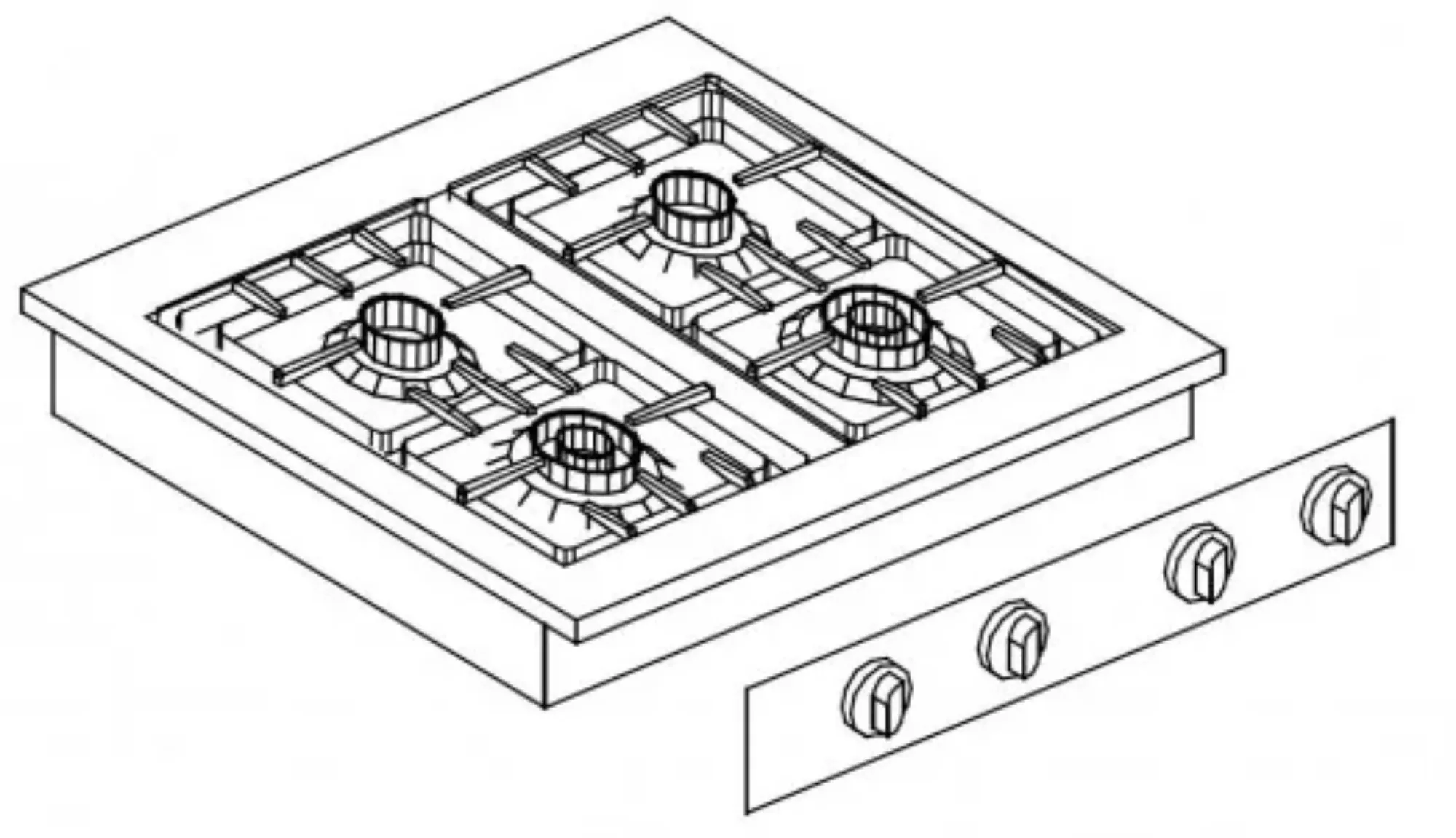 Picture of Giorik LPG6840D Drop In 4 Burner Gas Boiling Hob - LPG6840D