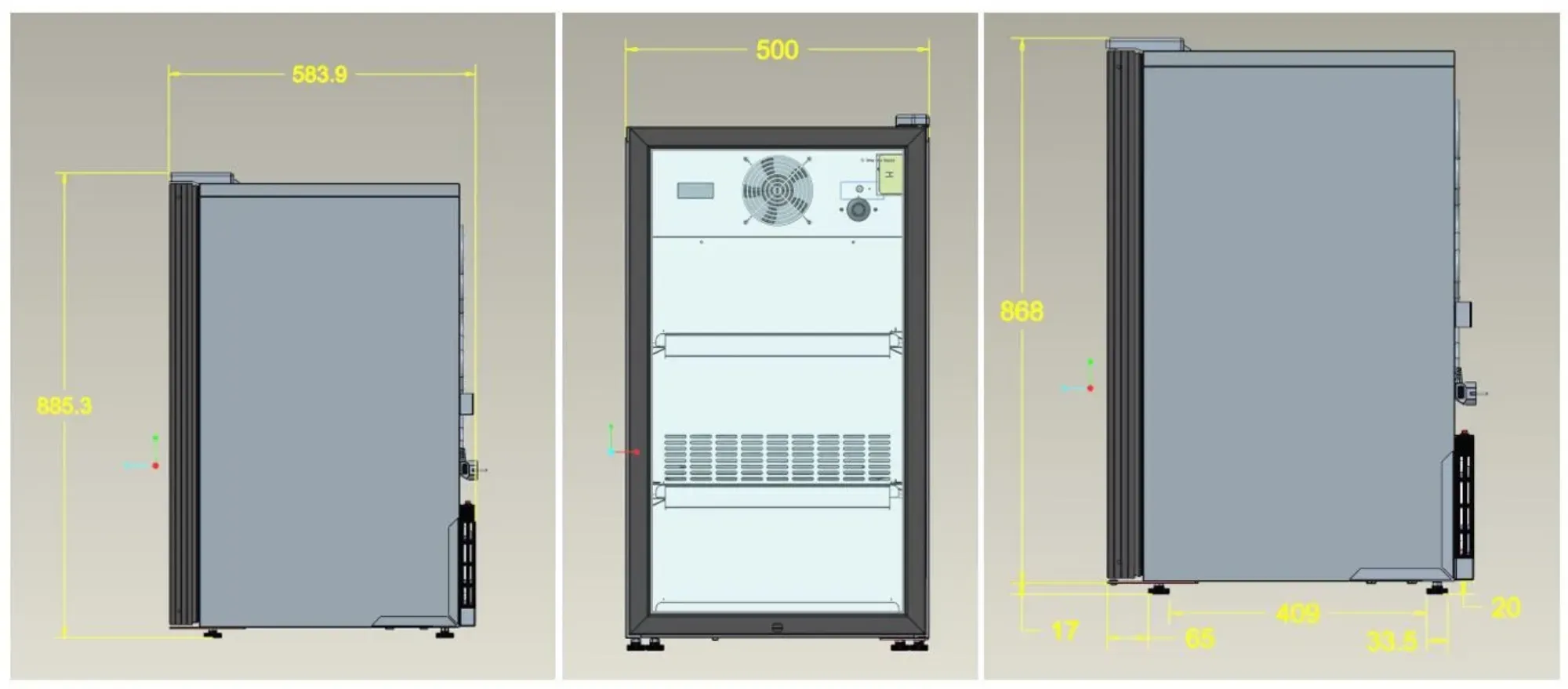 Picture of CombiSteel Counter Top Glass Door Refrigerator 136L Black - 7464.0015