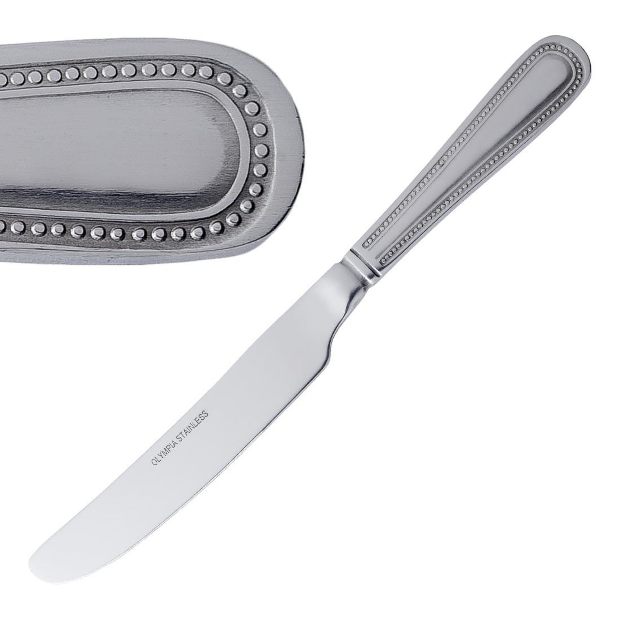 Picture of Olympia Bead Solid Handle Table Knife (12 pack) - C125