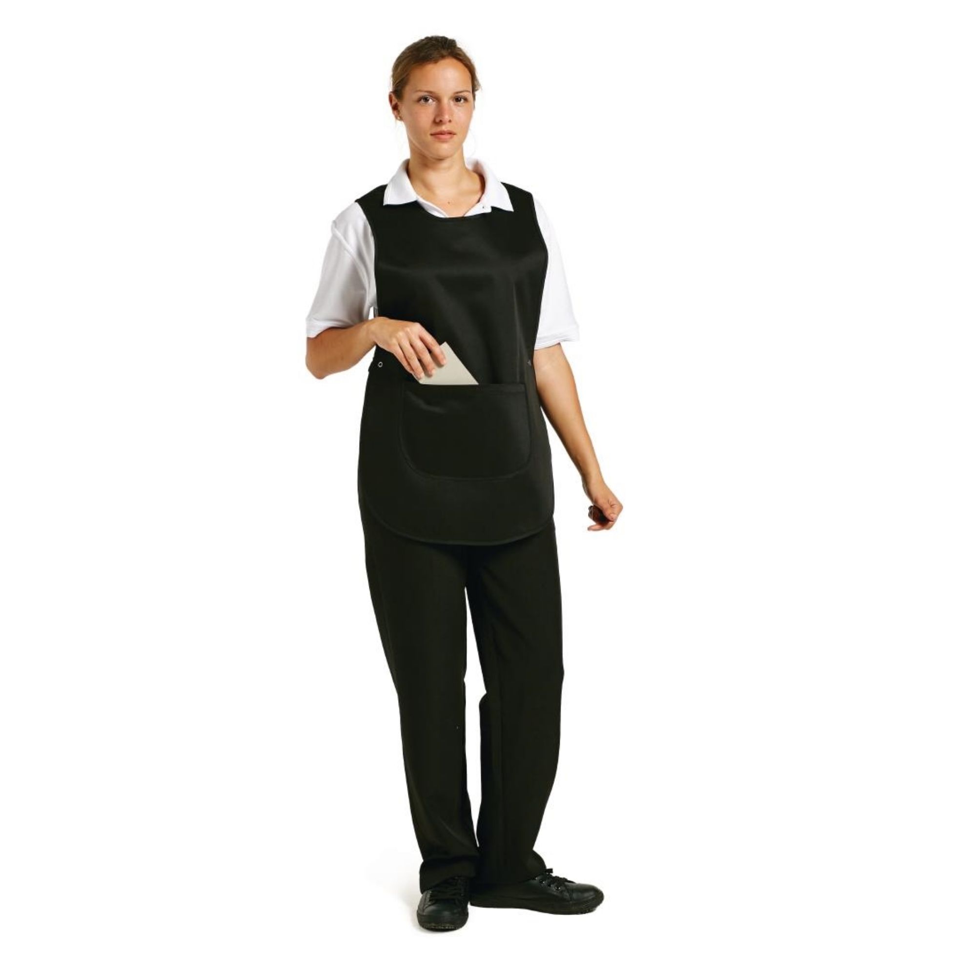 Picture of Whites Tabard With Pocket Black - B046