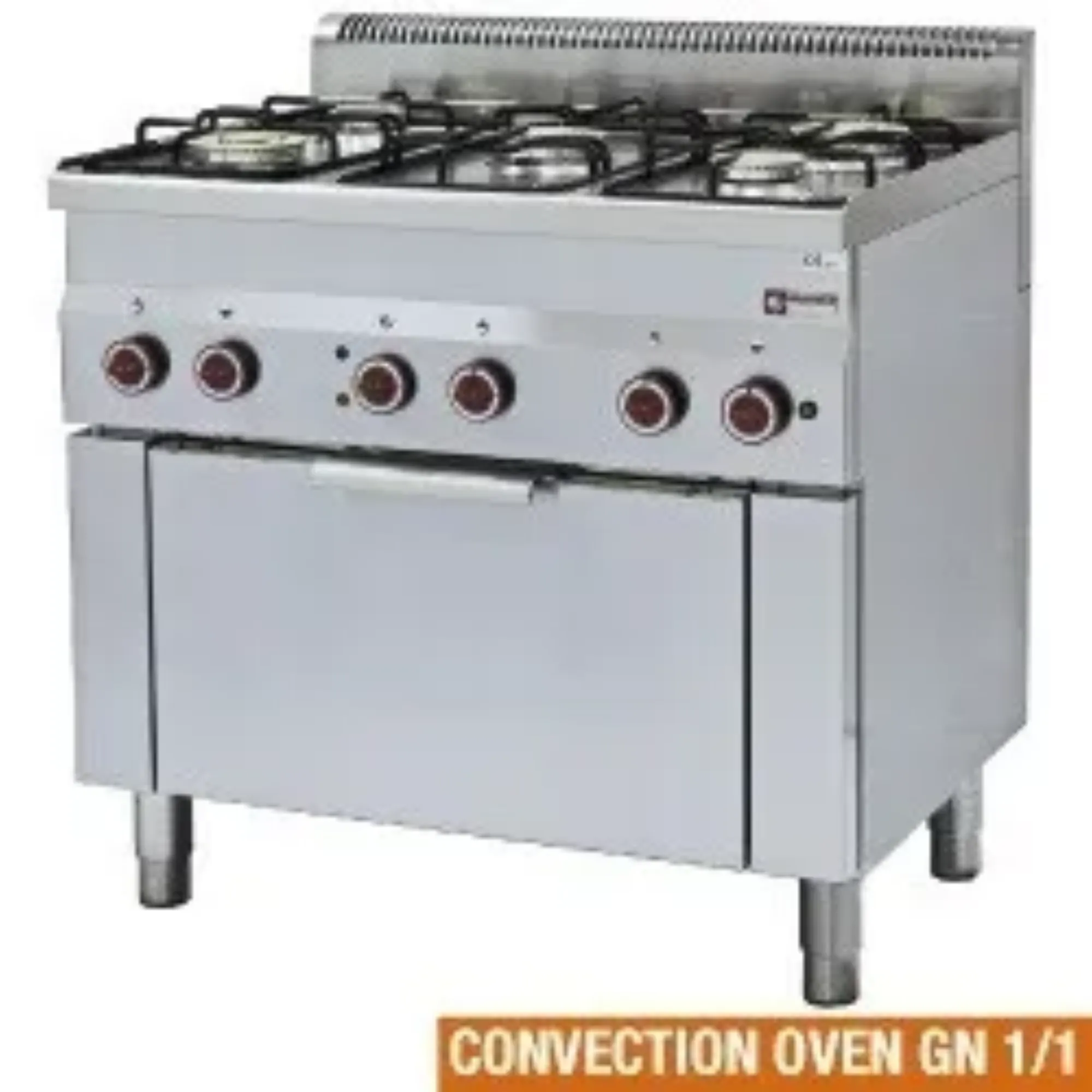 Picture of Diamond G60/5BFEV9 Floor Standing Gas 5 Burner with GN 1/1 Oven - G60-5BFEV9