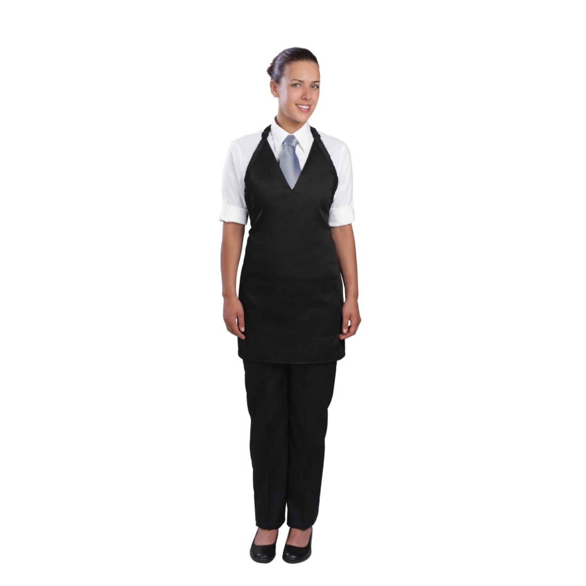 Picture of Chef Works Tuxedo Bib Apron Black - A709