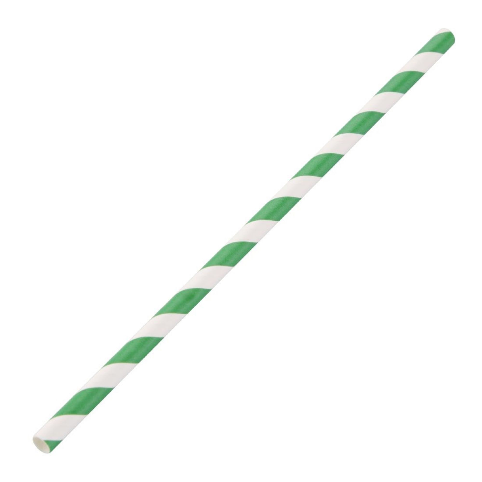 Picture of Fiesta Compostable Paper Straws Green Stripes (Pack of 250) - DE928