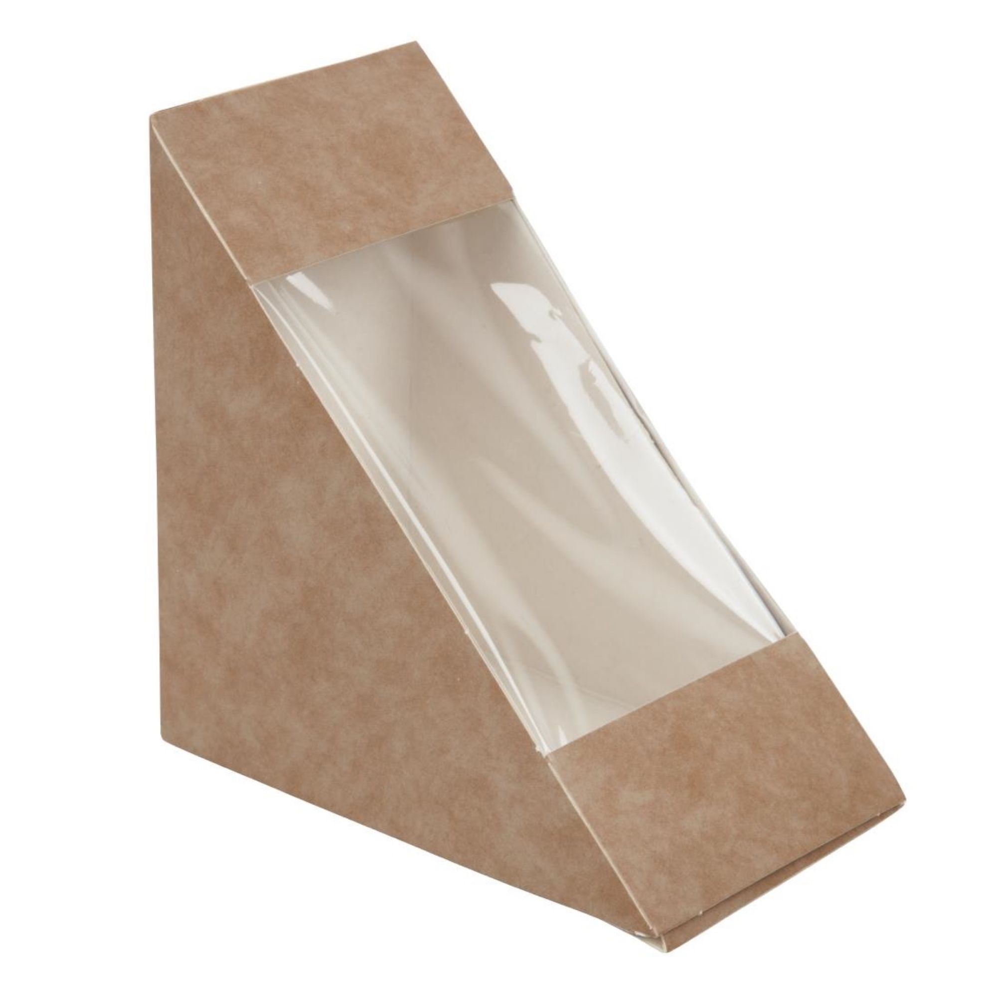 Picture of Colpac Recyclable Kraft Front-Loading Sandwich Wedges With PLA Window (Pack of 500) - DF605