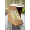 Picture of Colpac Recyclable Kraft Front-Loading Sandwich Wedges With PLA Window (Pack of 500) - DF605