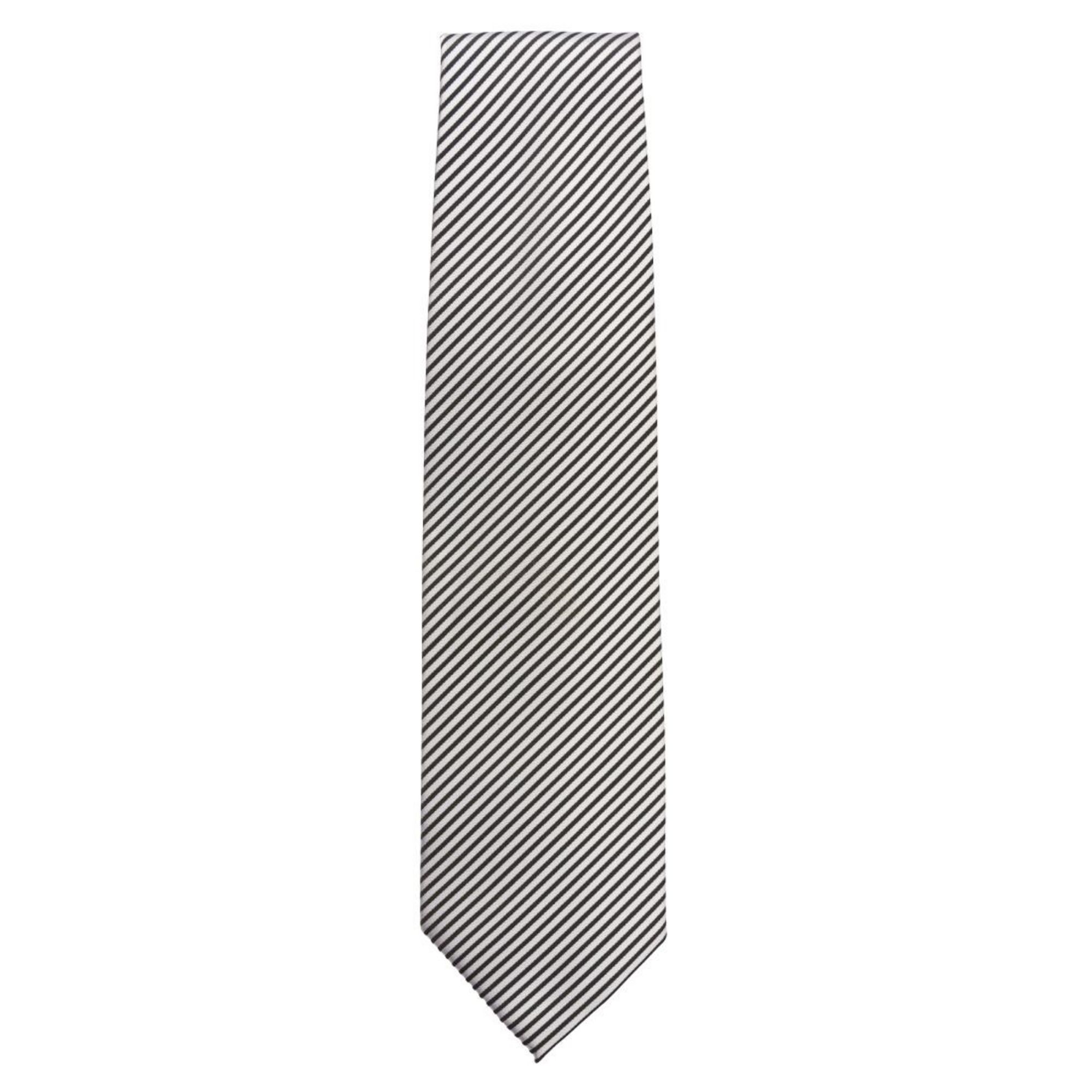 Picture of Chef Works Tie Silver and Black Fine Stripe - A886