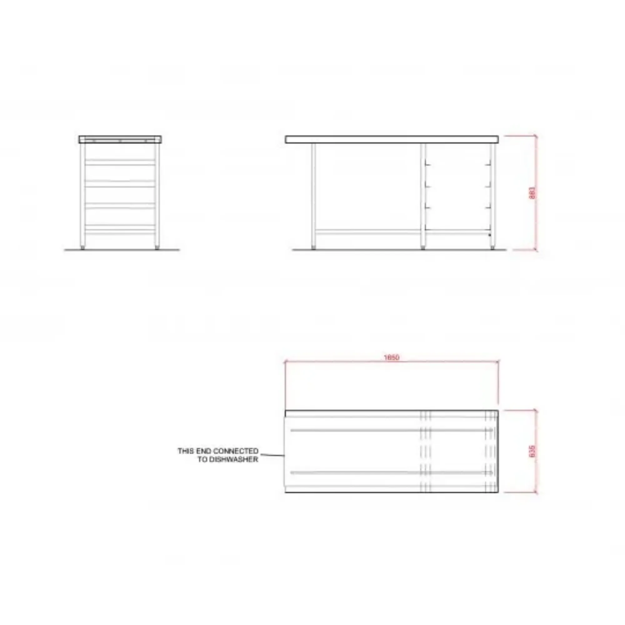 Picture of Hobart SCR1650 Outlet Single Rack Table - SCR1650
