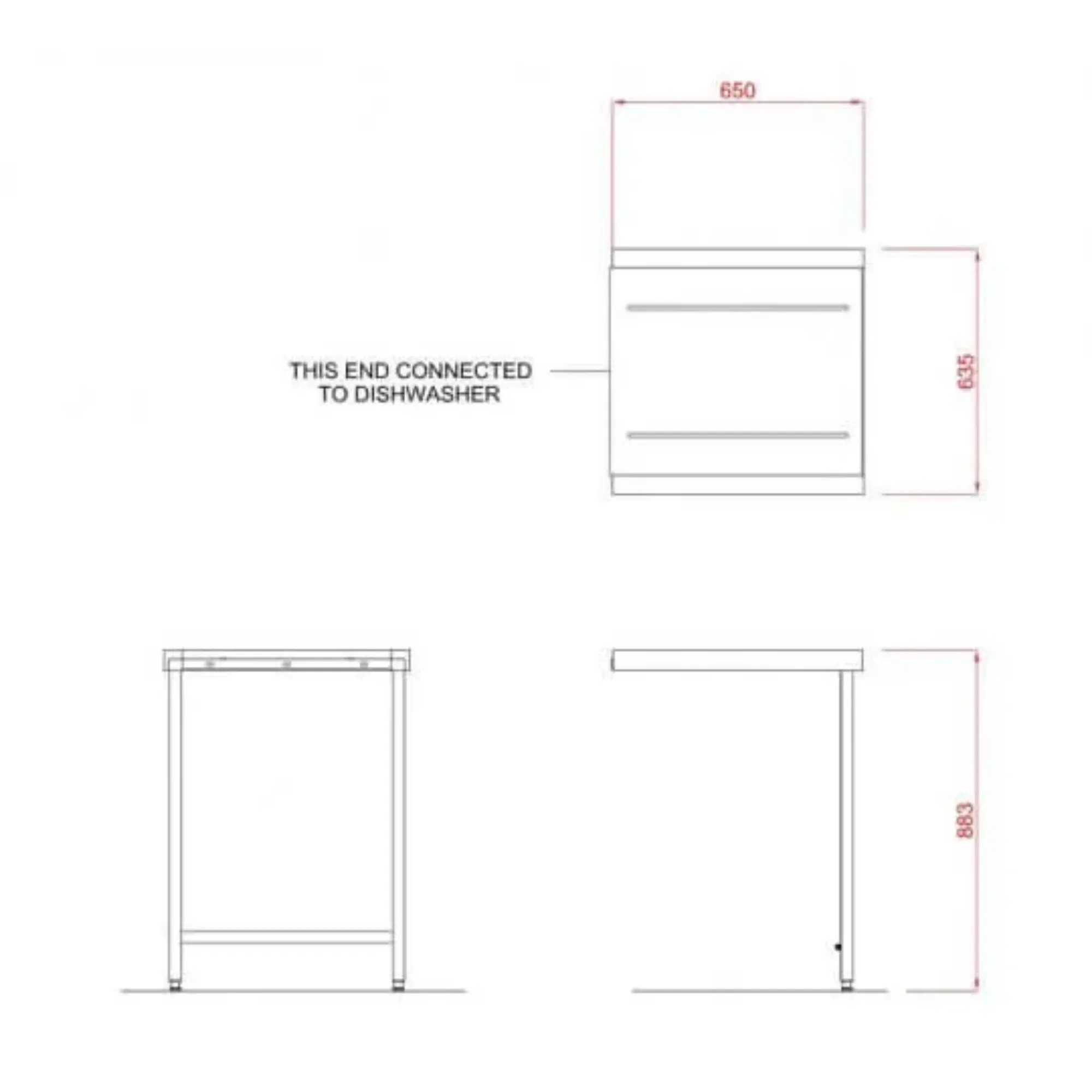 Picture of Hobart SC650 Outlet Single Rack Table - SC650