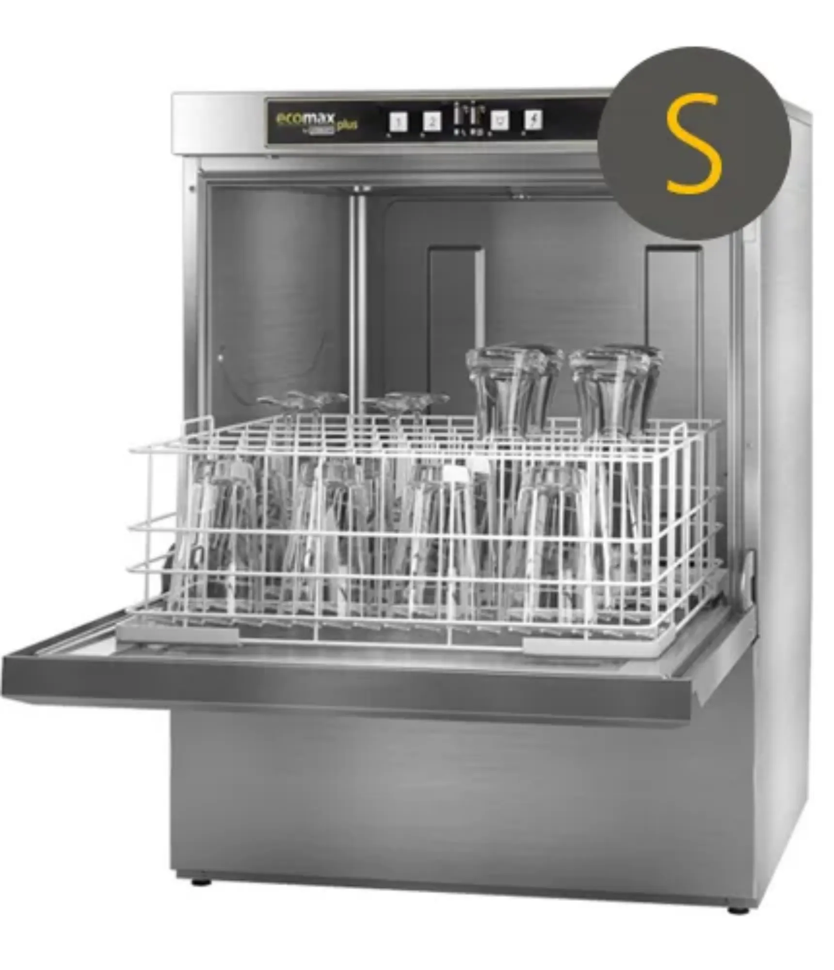 Picture of Hobart Ecomax Plus G515SW-10C Undercounter Glasswasher WRAS Approved with Water Softener, 500mm Rack - G515SW-10C
