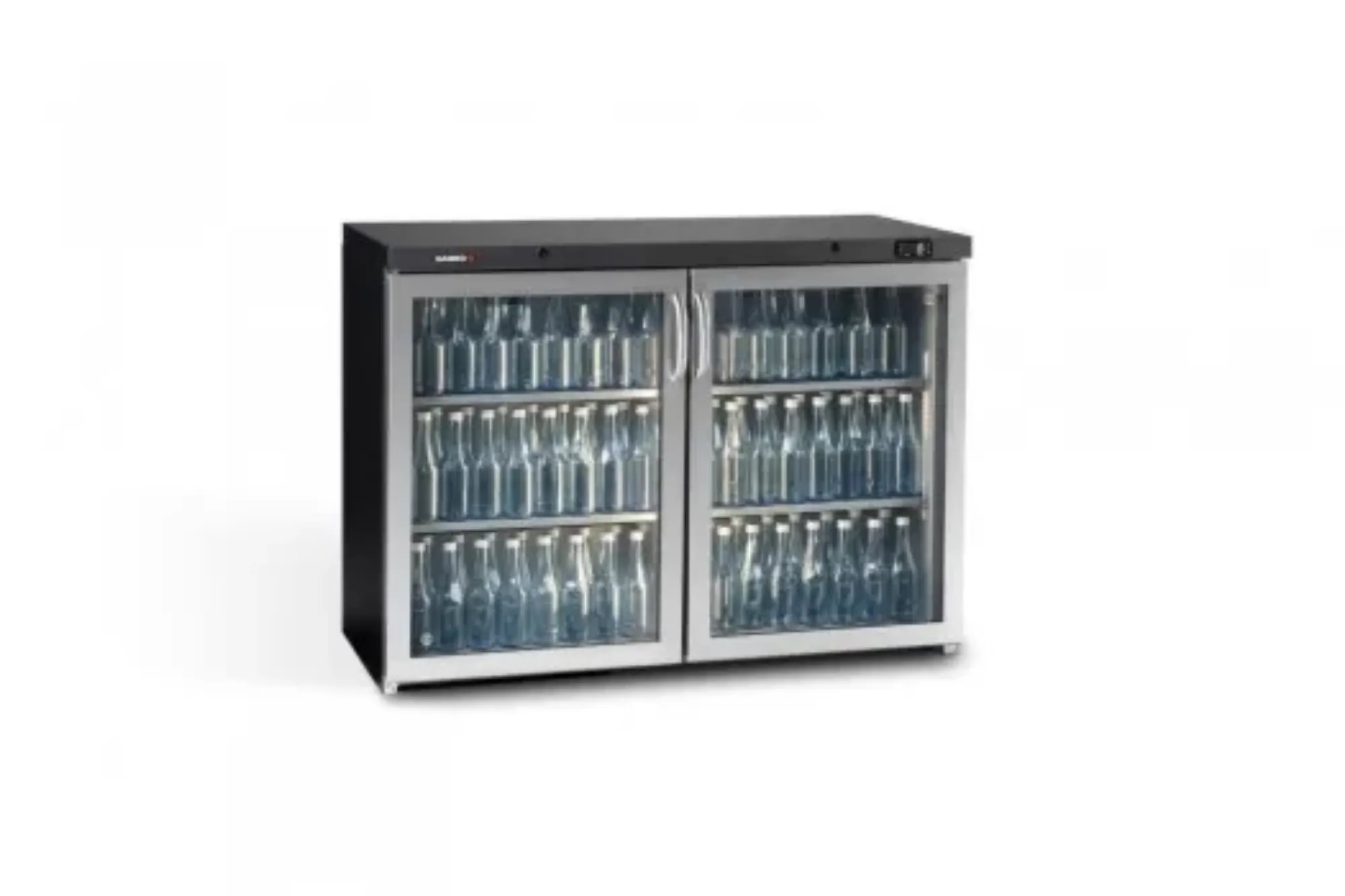Picture of Gamko Maxiglass MG3/315GCS Hinged Triple Stainless Steel Frame Glass Door Undercounter Bottle Cooler 315 Litres - MG3-315GCS
