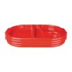 Picture of Olympia Kristallon Small Polycarbonate Compartment Food Trays Red 322mm - DL126