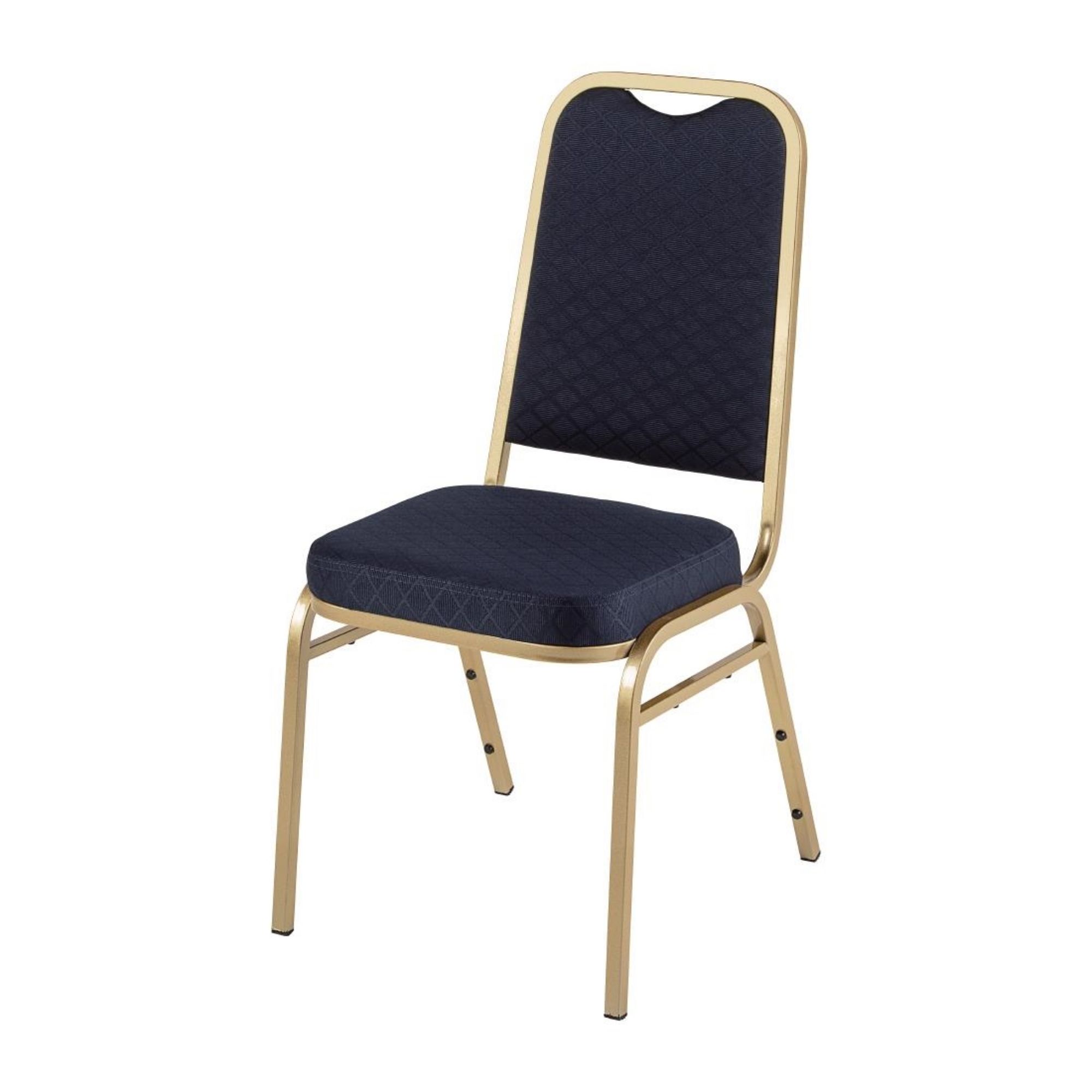 Picture of Bolero Square Back Banquet Chairs Blue & Gold (Pack of 4) - DL015