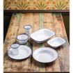 Picture of Olympia Enamel Sauce Cup White and Blue (Pack of 6) - DC383