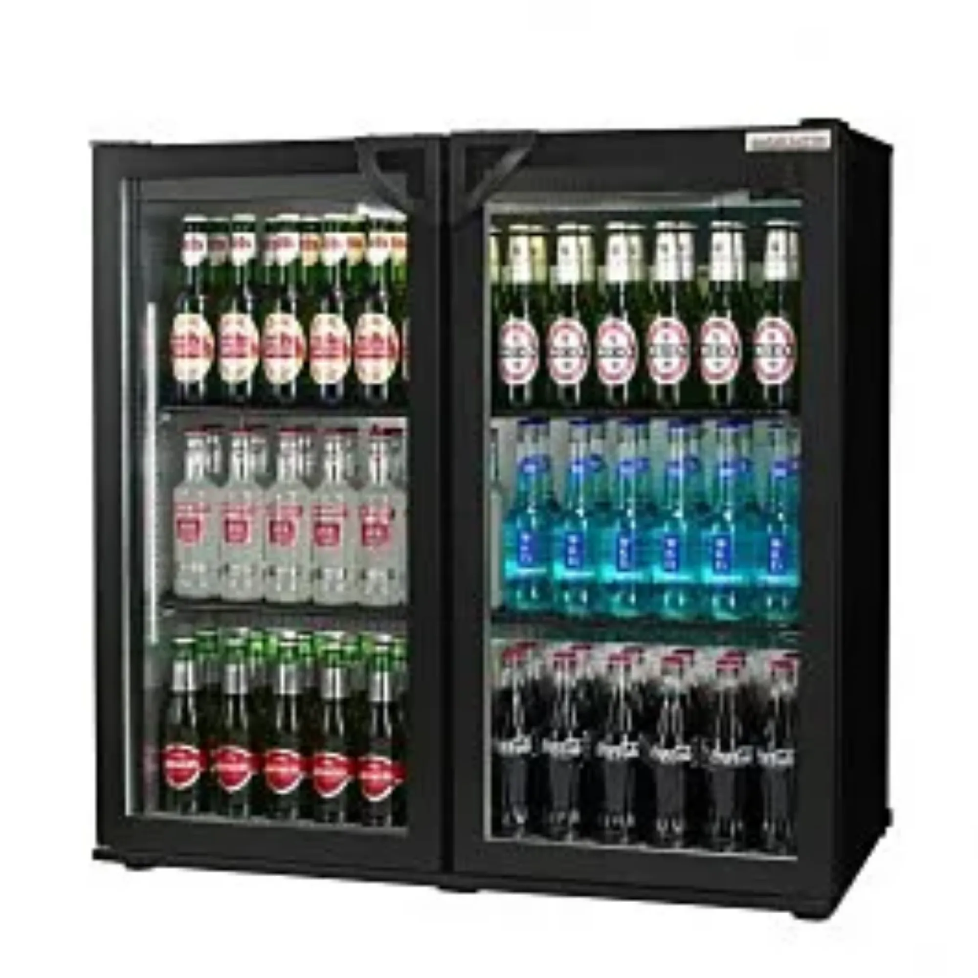 Picture of Autonumis RQC00001 Maxi Black Hinged Double Door Bottle Cooler - RQC00001