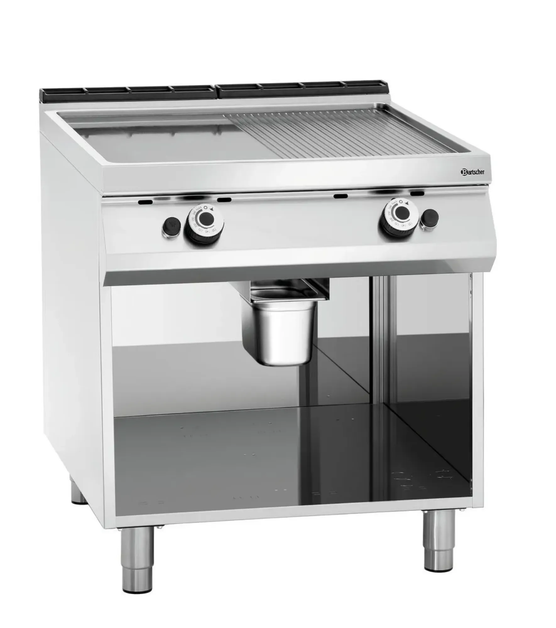 Picture of Bartscher Gas griddle plate, 1/2 + 1/2, OBU Freestanding - 2955061