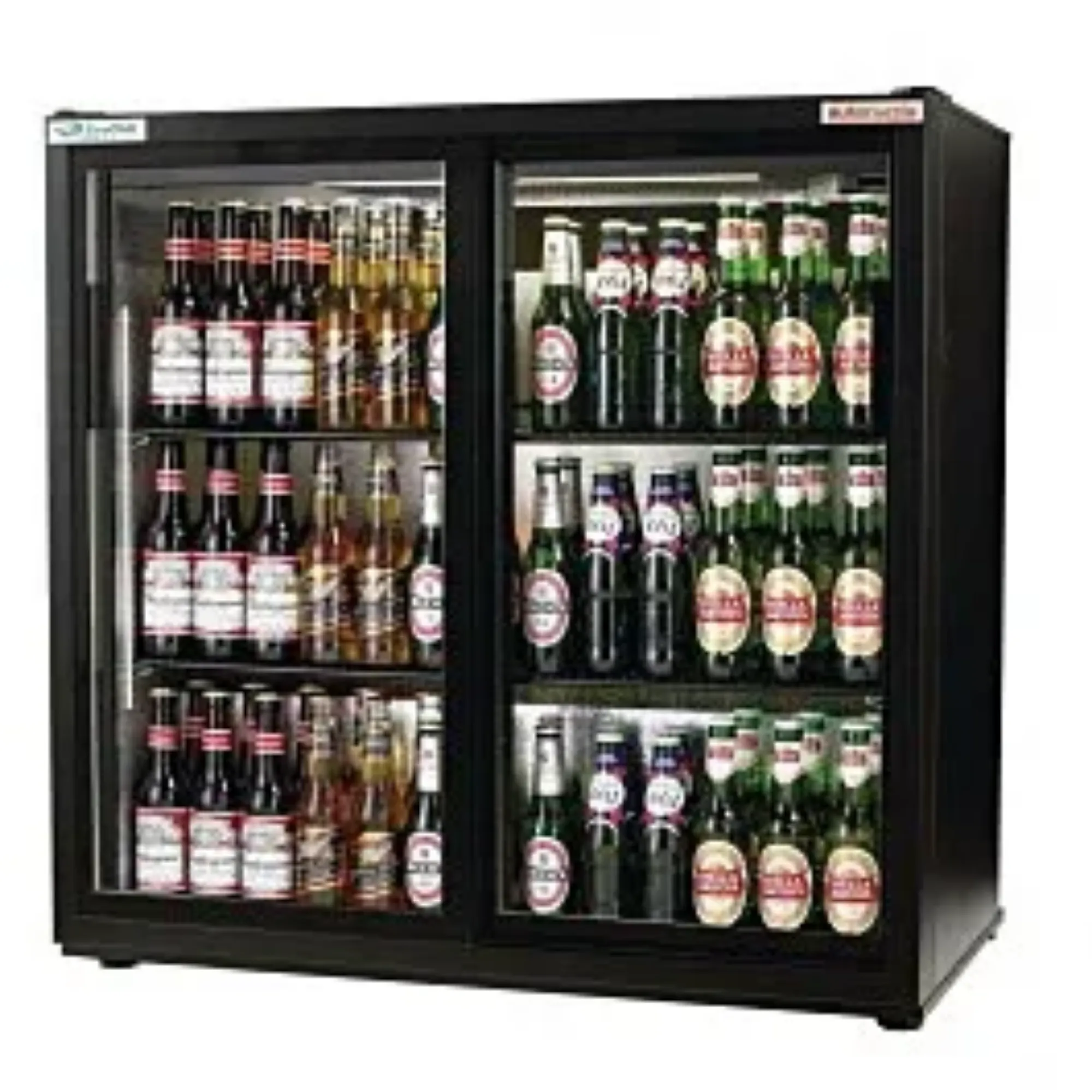 Picture of Autonumis RVC10001 EcoChill 3ft Black Sliding Double Door Bottle Cooler 195 Litres - RVC10001