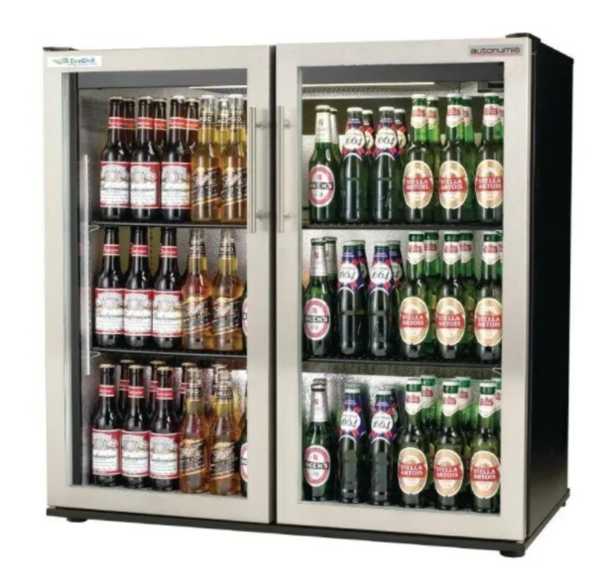 Picture of Autonumis RVC00003 EcoChill 3ft Stainless Steel Hinged Double Door Bottle Cooler 195 Litres - RVC00003