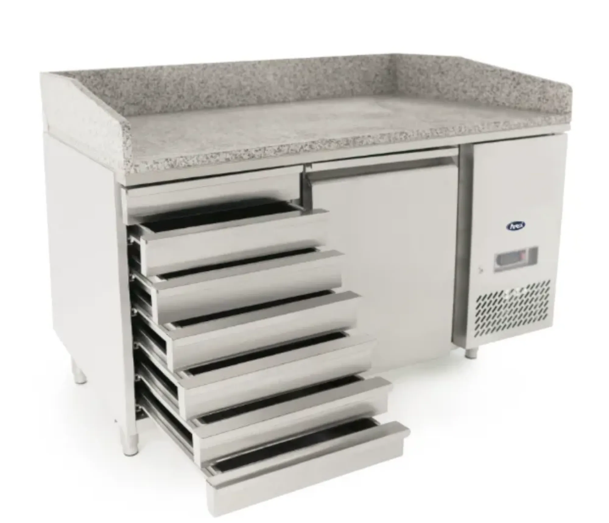 Picture of Atosa EPF3490GR Single Door with Drawers Granite Top Salad Prep Counter Table 125 Litres - EPF3490GR