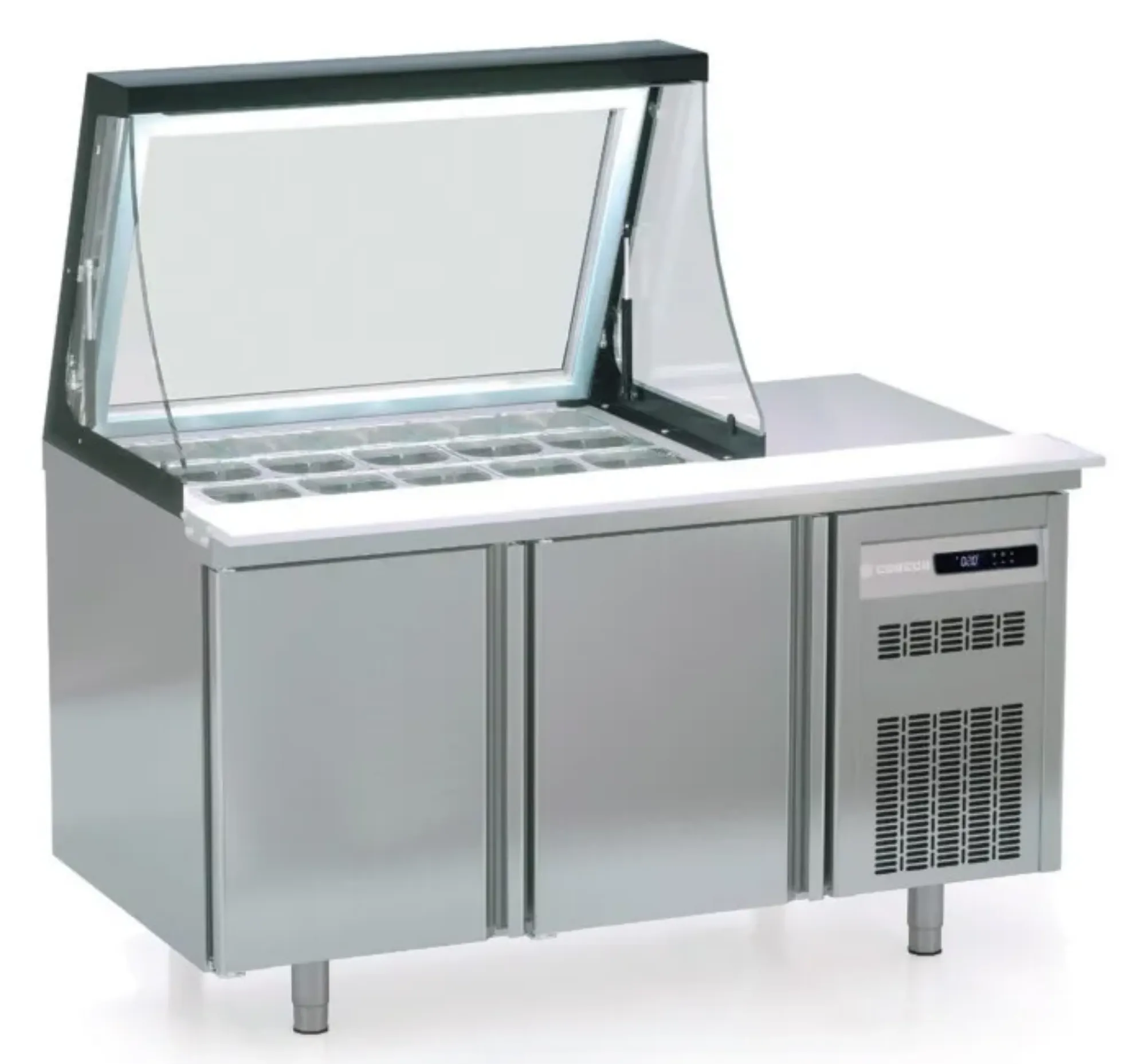 Picture of Coreco PC80-150-15-LGL 2 Door Prep Station with Lift-Up Lid 362 Litres - PC80-150-15-LGL