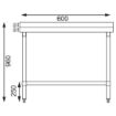 Picture of Vogue Stainless Steel Prep Table with Upstand 600mm - T379