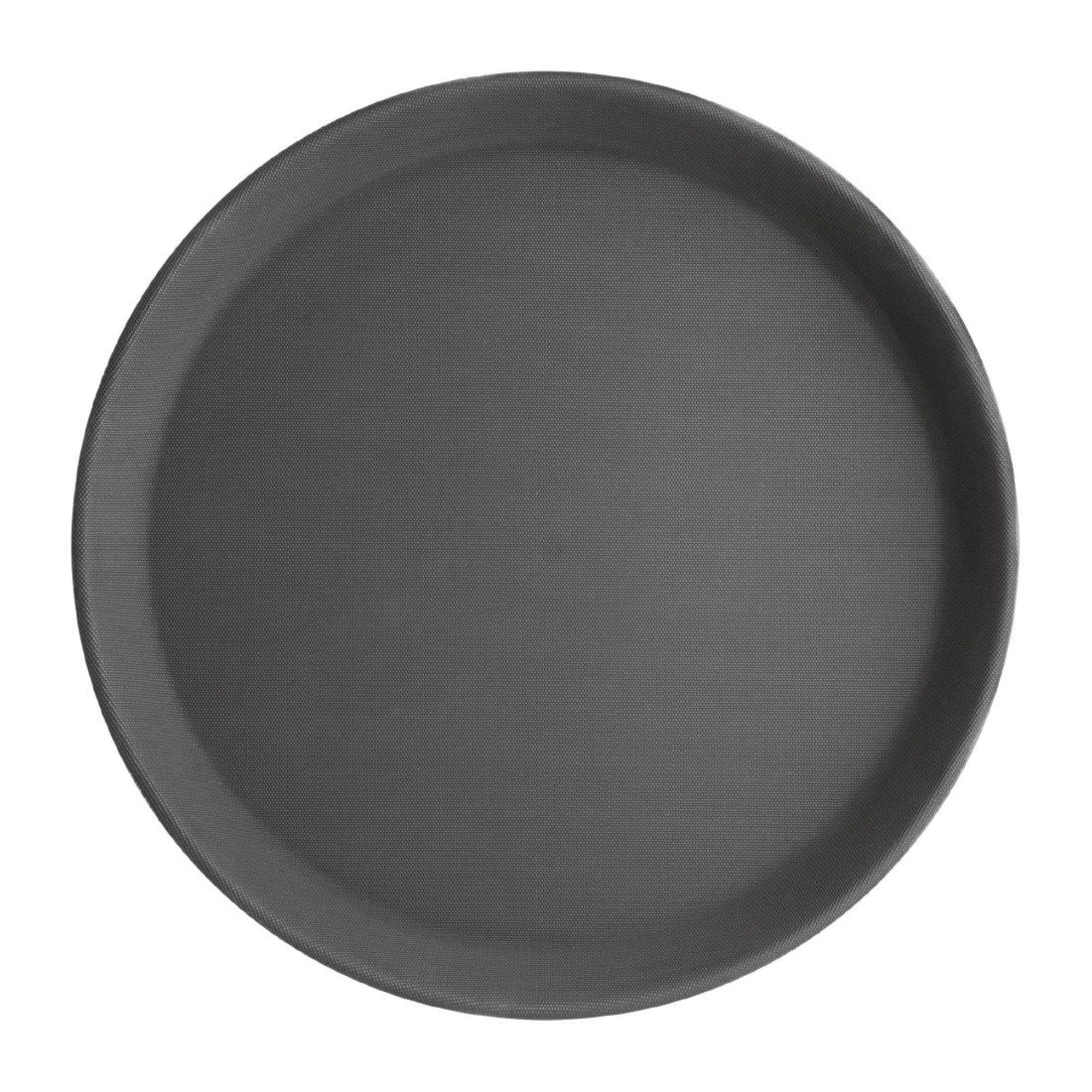 Picture of Olympia Kristallon Polypropylene Round Non-Slip Tray Black 280mm - C556