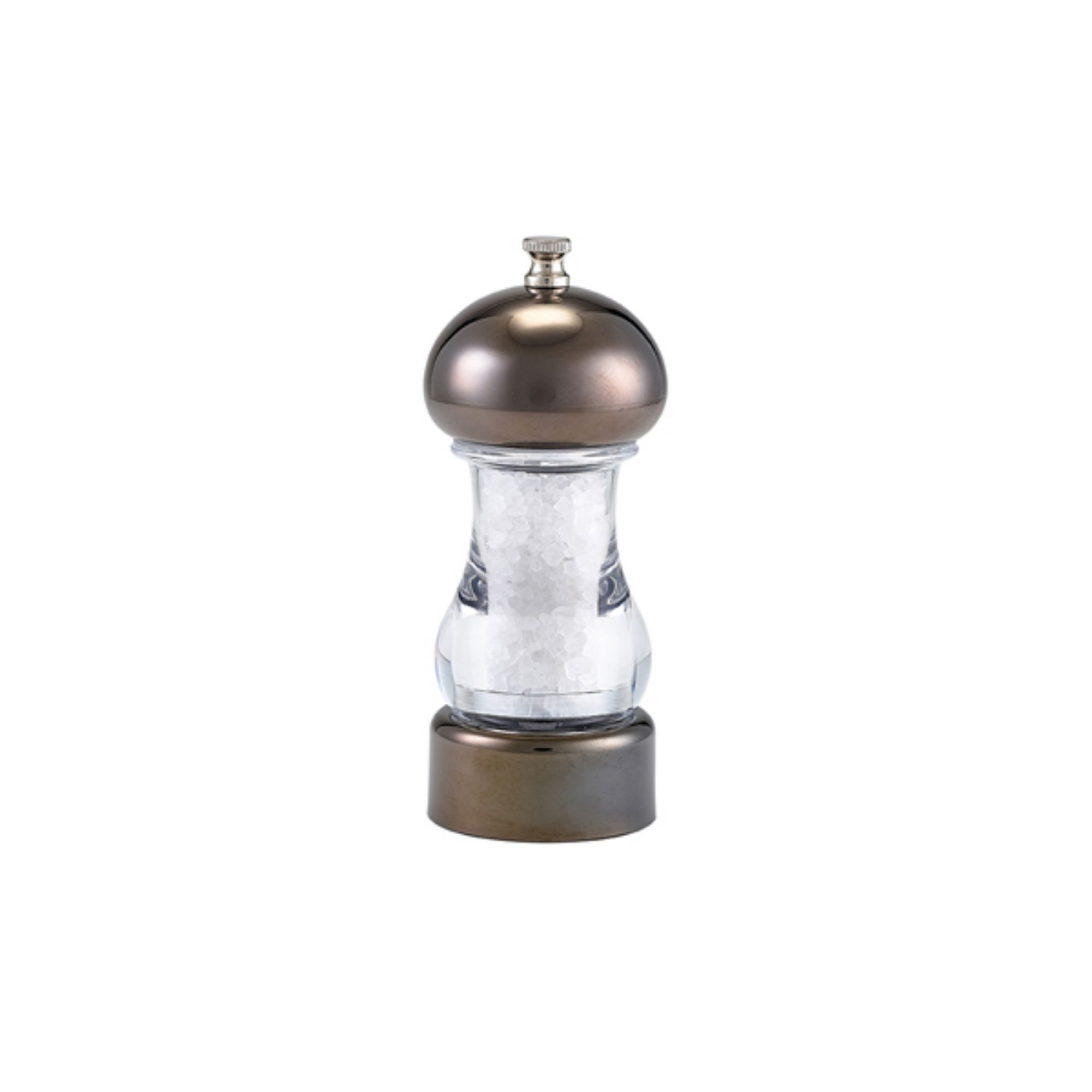 Picture of GenWare Gun Metal & Acrylic Salt/Pepper Grinder 14cm - SPGRC14GM