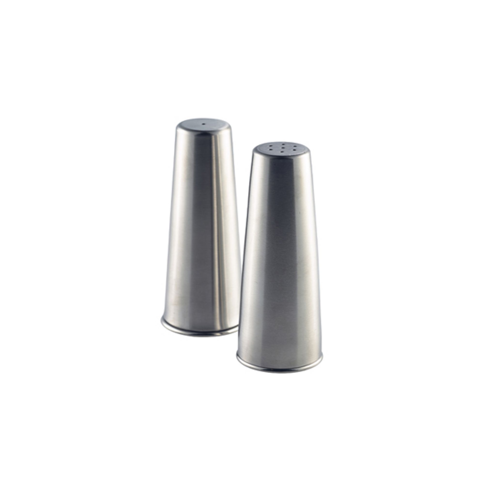 Picture of Genware Stainless Steel Conical Salt & Pepper Set - 63612