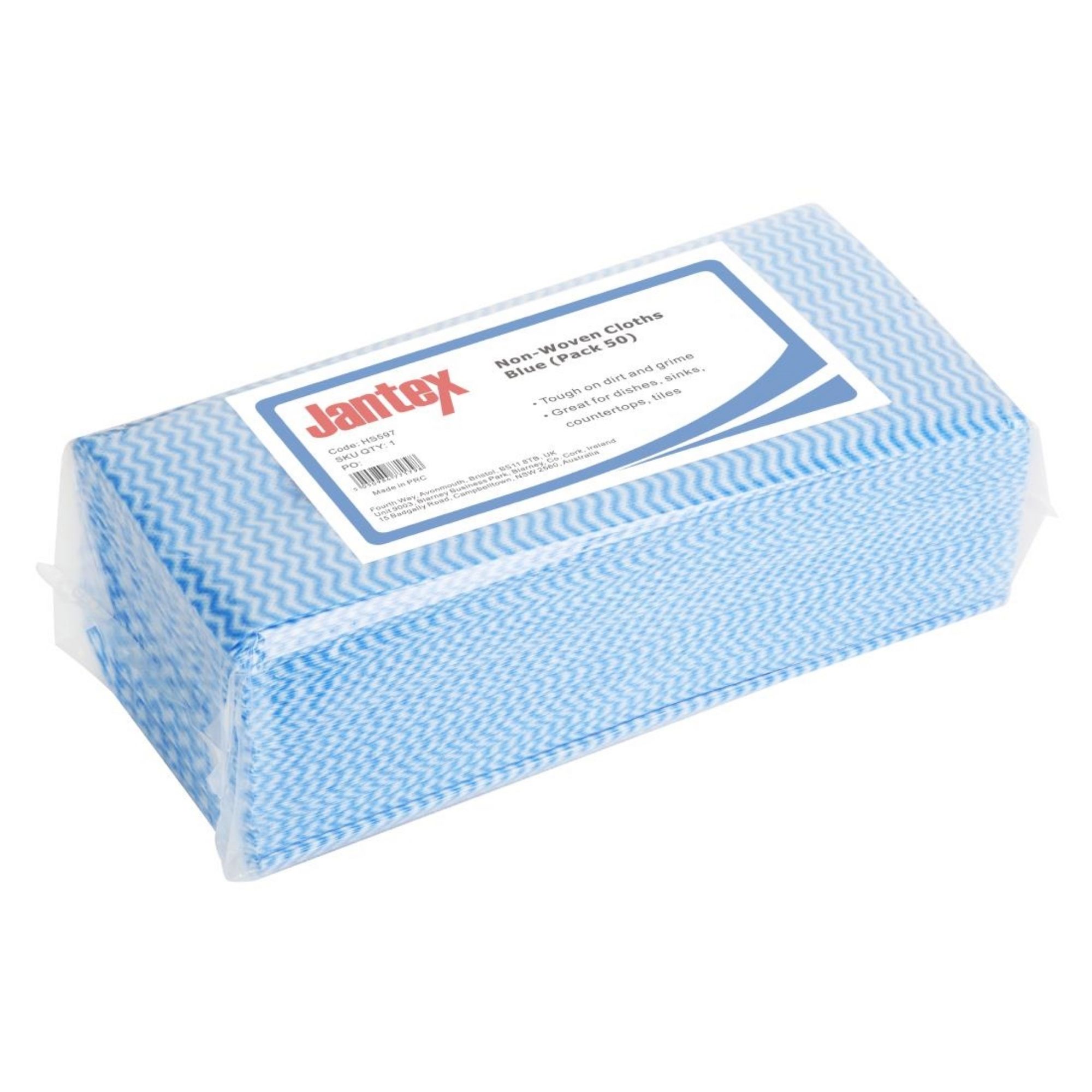 Picture of Jantex Non-Woven Cloths Blue (50 Pack) - HS597