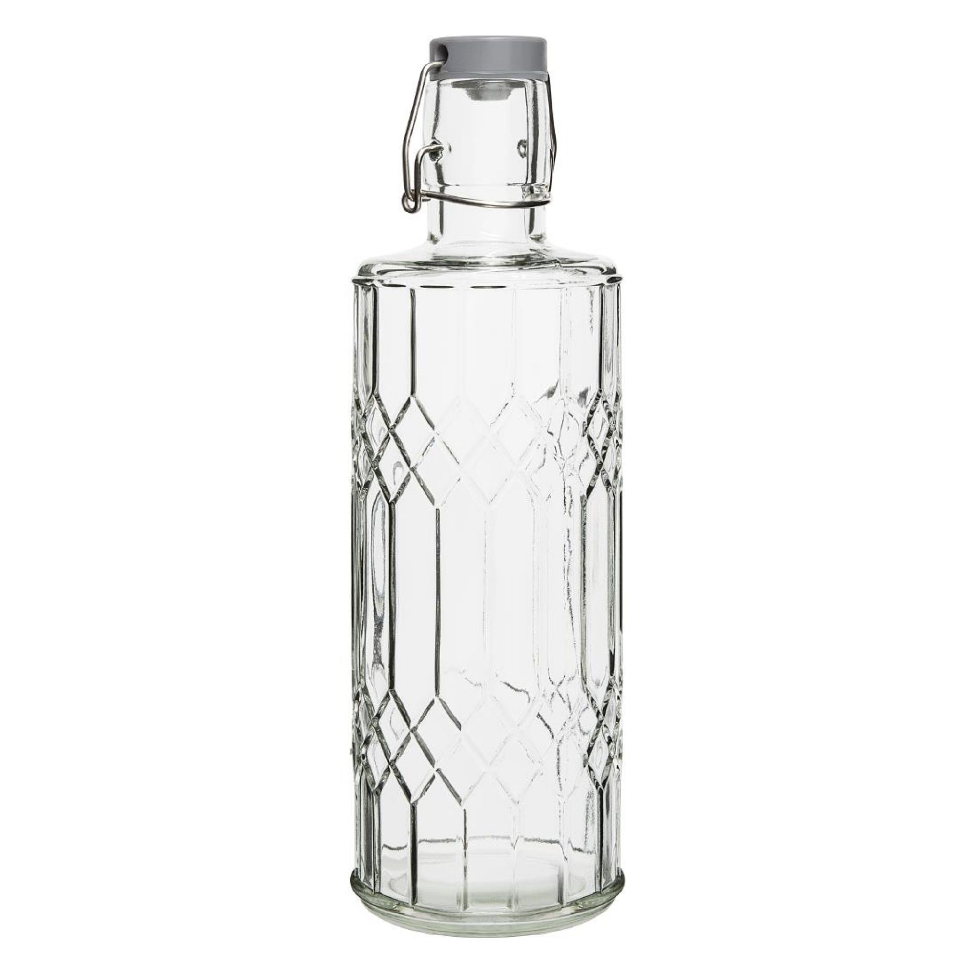 Picture of Olympia Geo Glass Water Bottle with Stopper 1Ltr (6 Pack) - DN816